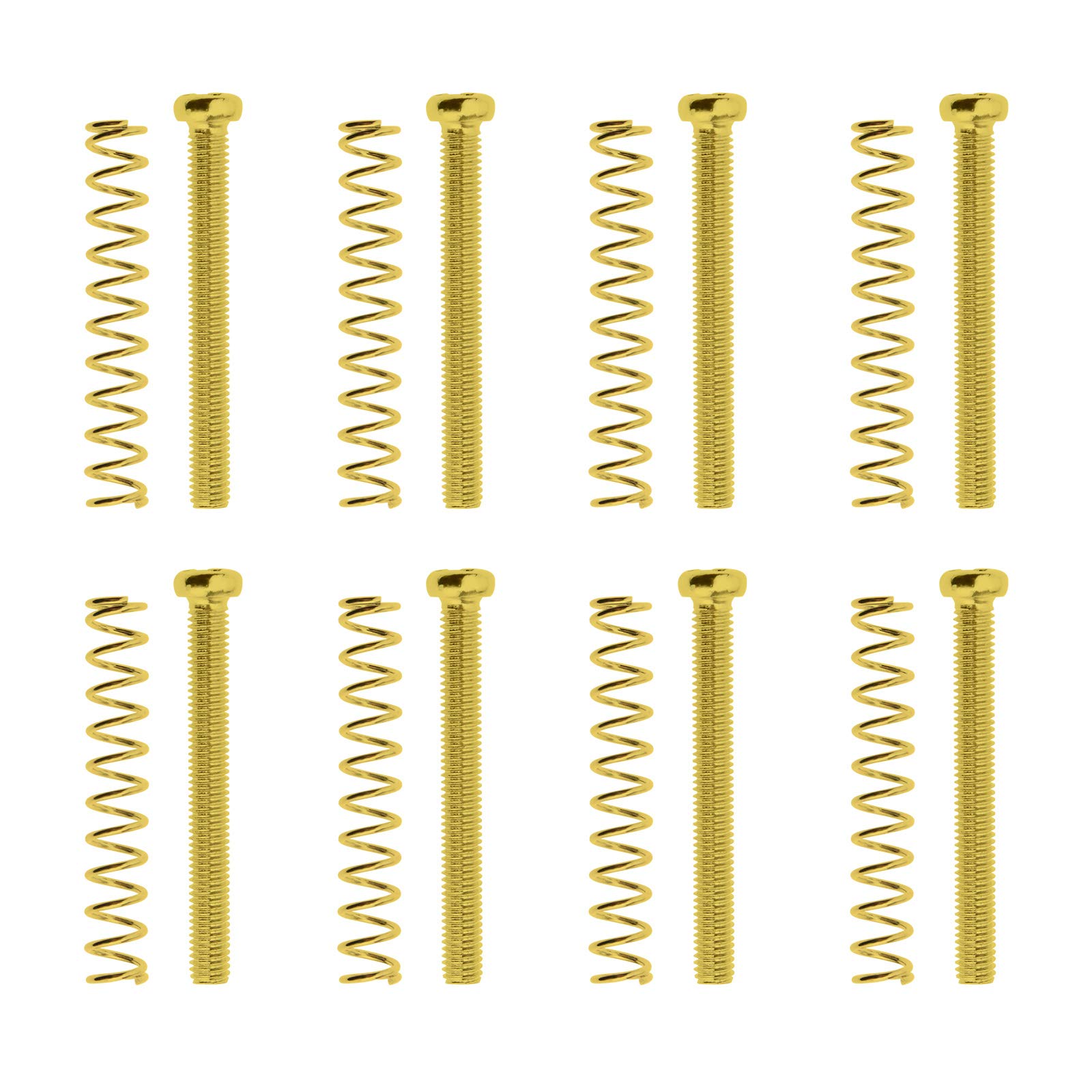 Micro Traders 8Pcs Humbucker Pickup Mounting Gold Metal Screws And Springs Adjustable