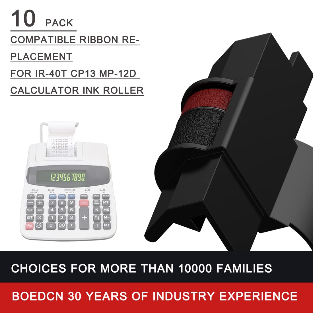 Boedcn 10 Pack Compatible Ir40T Calculator Ink Roller Replacement For Casio Hr 100Tm Ink Ribbon Compatible With Casio Hr 100Tm H