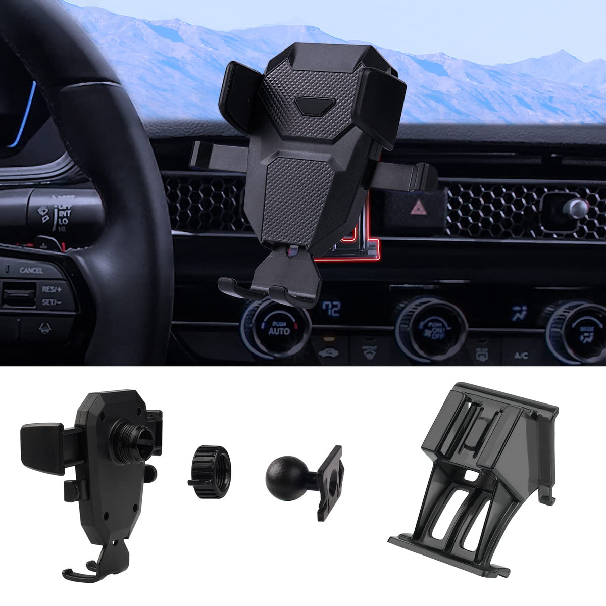 Karltys Car Phone Holder For Honda Civic 2022 2023 2024 2025, 11Th Gen. Civic Cell Phone Mount For 4-7 Inch Phones, Hands Free T
