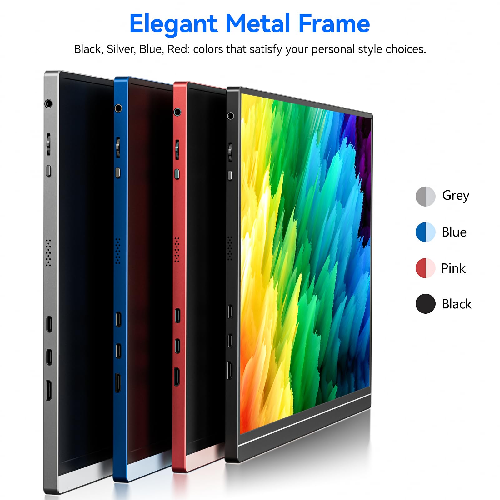 Veout 16Inch Portable Monitor For Laptop, 1920X1200P Fhd Ips 16:10 External Display, 100% Srgb Aluminum Stand, Usb-C/Mini Hdmi,