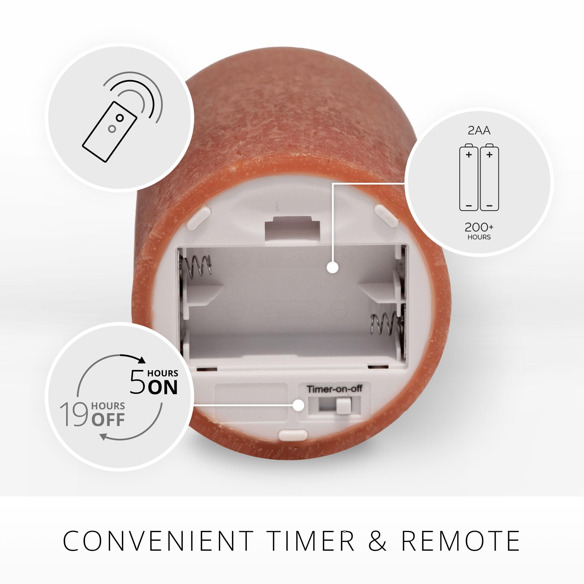 Luminara Sea Glass Flameless Candle, Adobe 3'' X 4.5'', Moving Led Flame Pillar With Timer, Battery Operated, Real Wax, Unscente