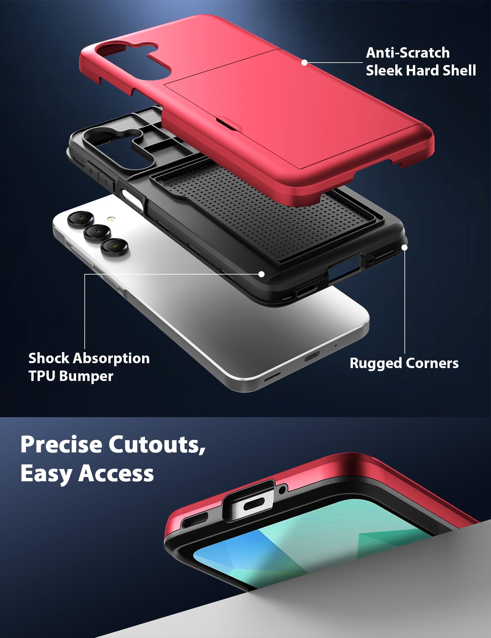 Topaux For Samsung A16 5G Wallet Case Galaxy A17 5G Wallet Case 2 Credit Card Holder Slide Cover Back Pocket Id Slot Raised Beze