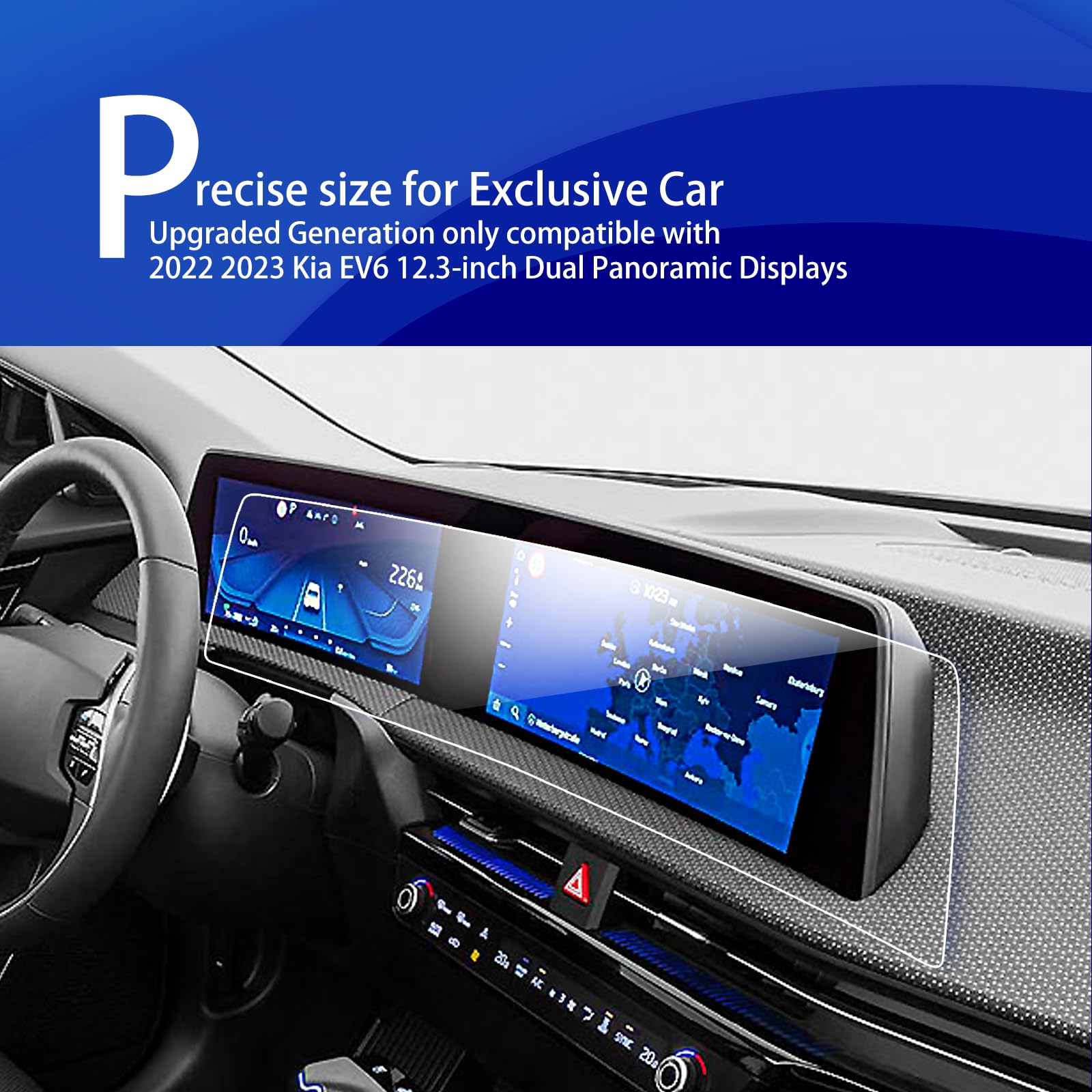 Xxciwp 2023 2024 Kia Ev6 Screen Protector For 2024 2023 2022 Kia Ev6 Dual 12.3Inch Plastic Screen Protector Hd Touchscreen Prote