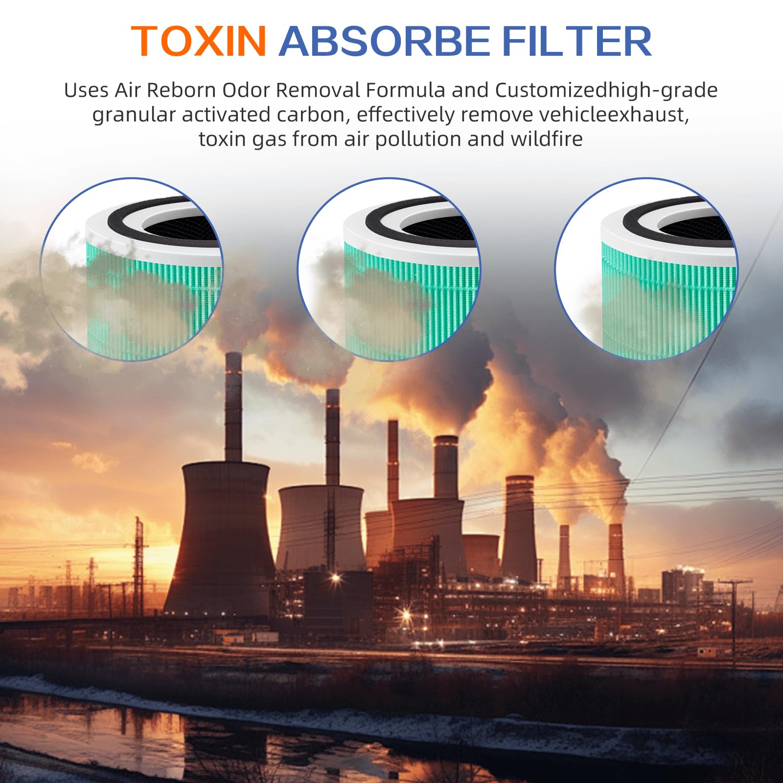 240 True Hepa Toxin Absorber Replacement Filter 14 For Puro 240 Air Purifier,3 In 1 High Efficiency Hp 14 With Activated Carbon