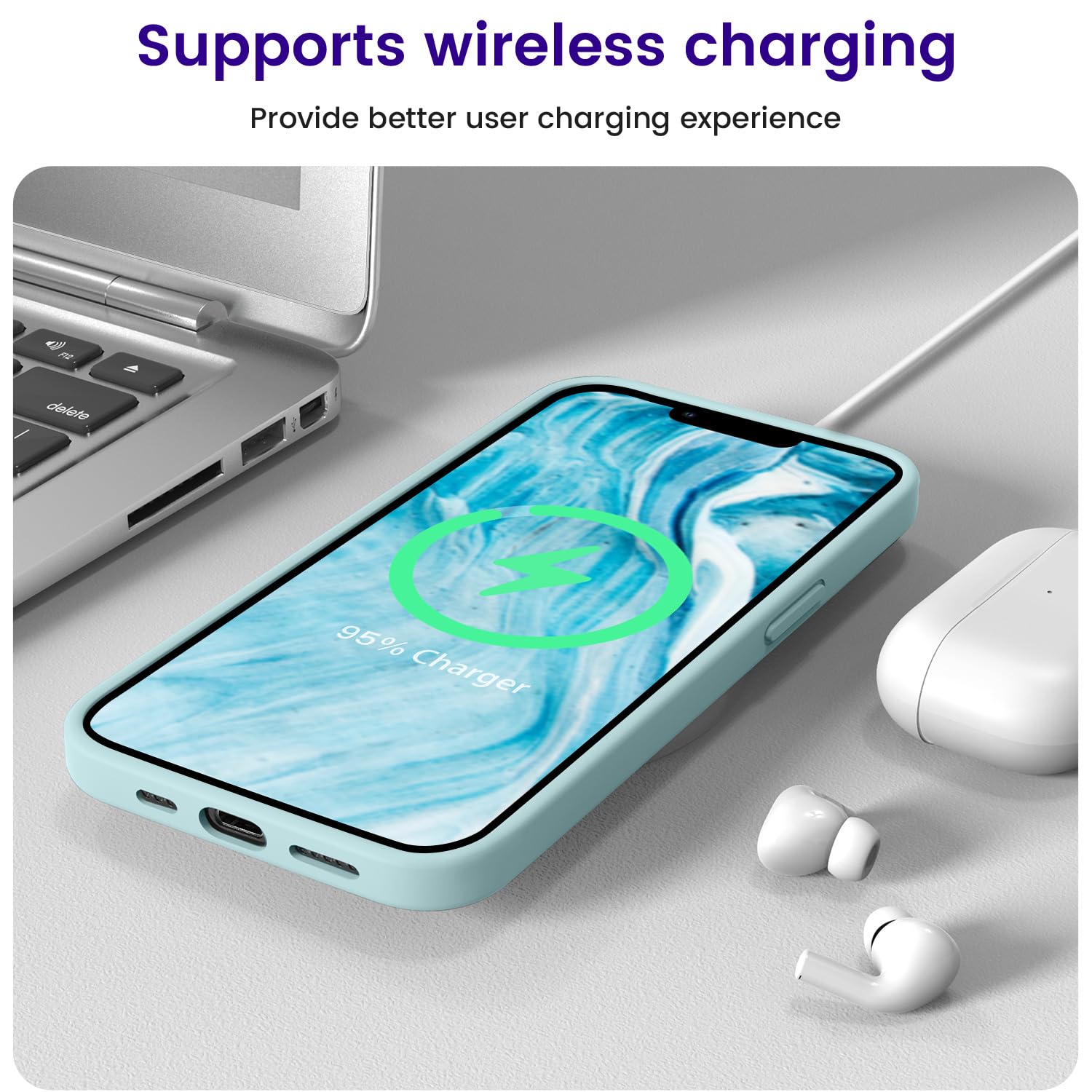 Otofly Magnetic For Iphone 13 Case & Iphone 14 Case [Compatible With Magsafe] Silicone Shockproof Military Grade Drop Protection