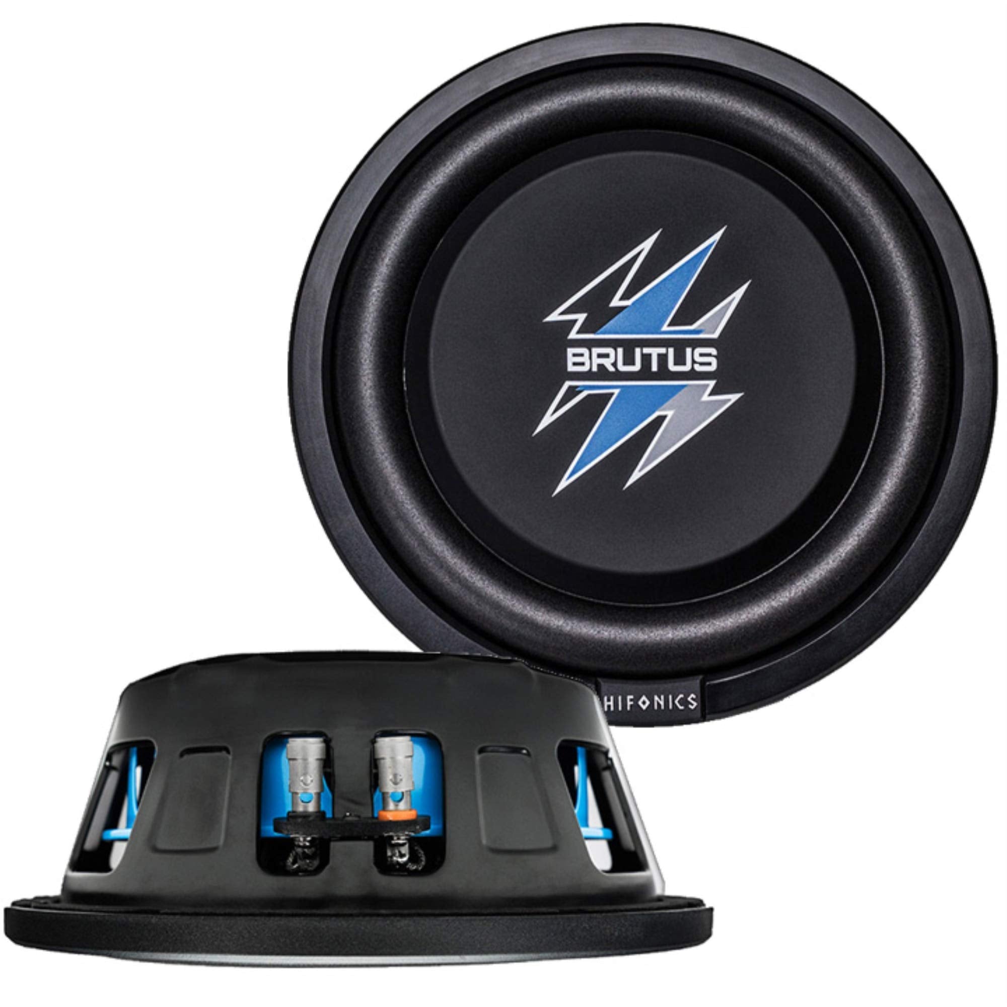 Hifonics Bxs8D4 Brutus Shallow Mount Subwoofer (Black)   8 Inch Subwoofer, 400 Watt, Car Audio System, 2 Inch Voice Coils, Uv Ru