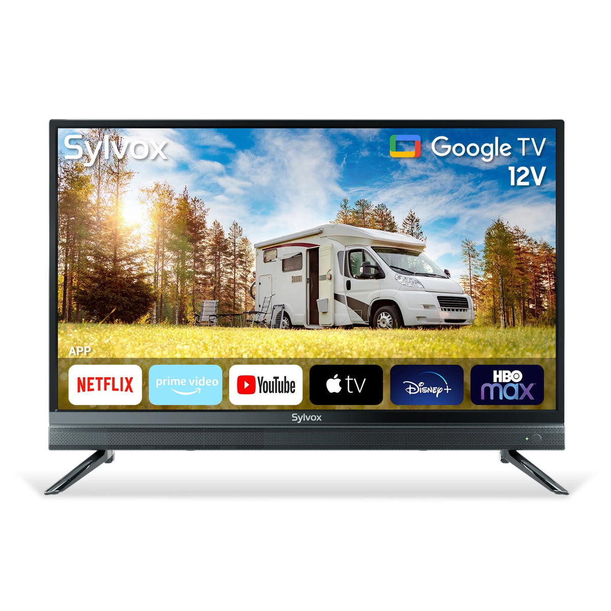 Sylvox Smart Rv Tv, 32'' 12V Tv For Rv Camper 1080P Dc/Ac Powered Television, Newest Google Tv, Support Download Apps, Google As