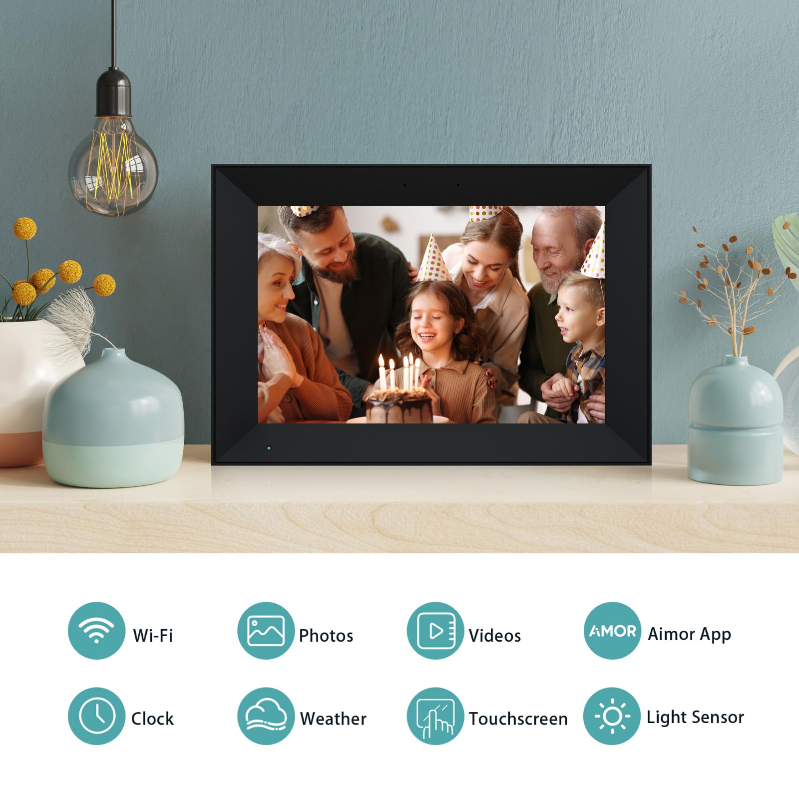 Anna Bella Digital Picture Frame 10.1 Inch Ips Hd Touch Screen Wifi Smart Digital Photo Frame With 16Gb Storage, Auto Rotate, Ea