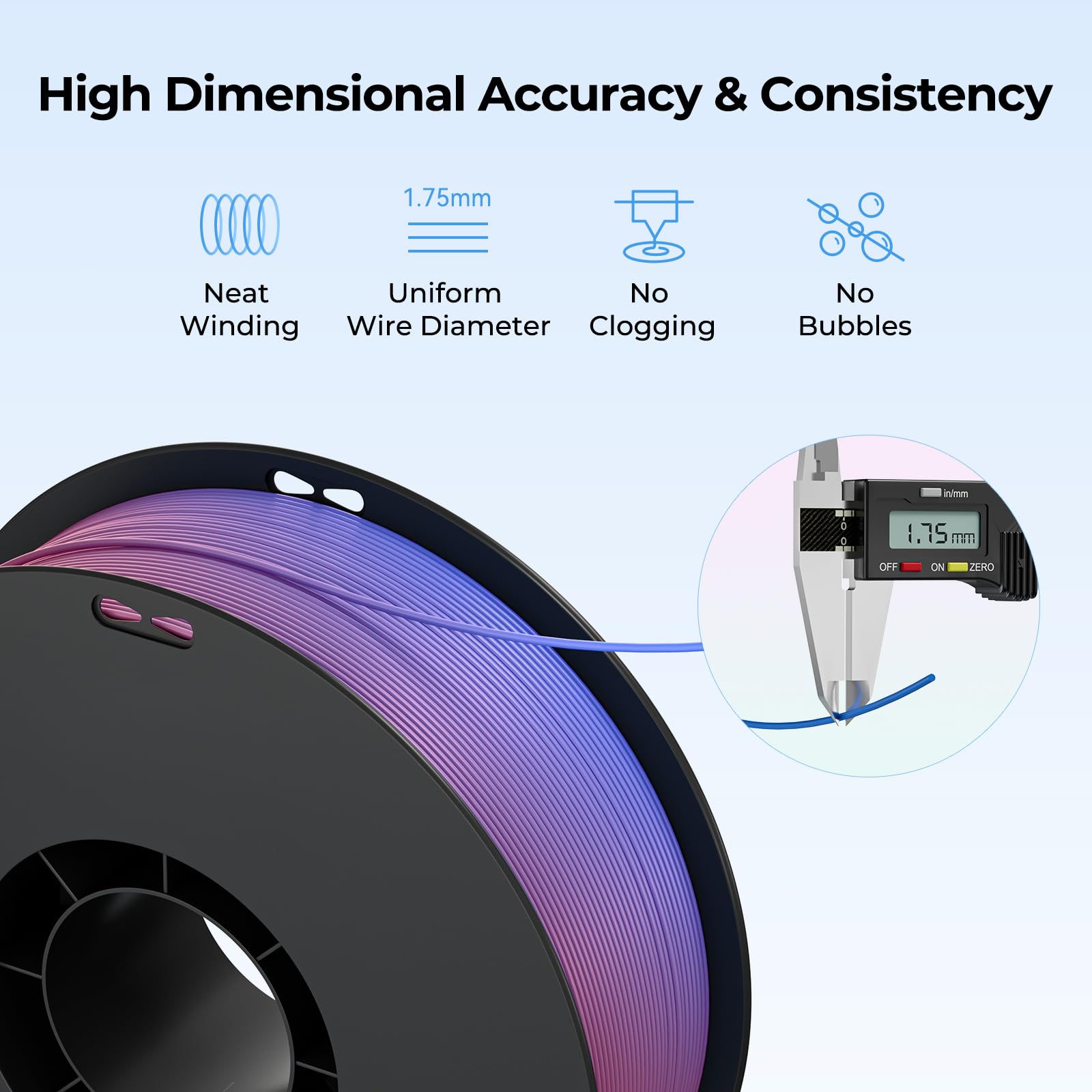 Official Creality Upgrade Ender 3D Printer Filament, White Pla+ Filament 1.75Mm, 1Kg Spool (2.2Lbs), Accuracy +/  0.02Mm, 3D Pri