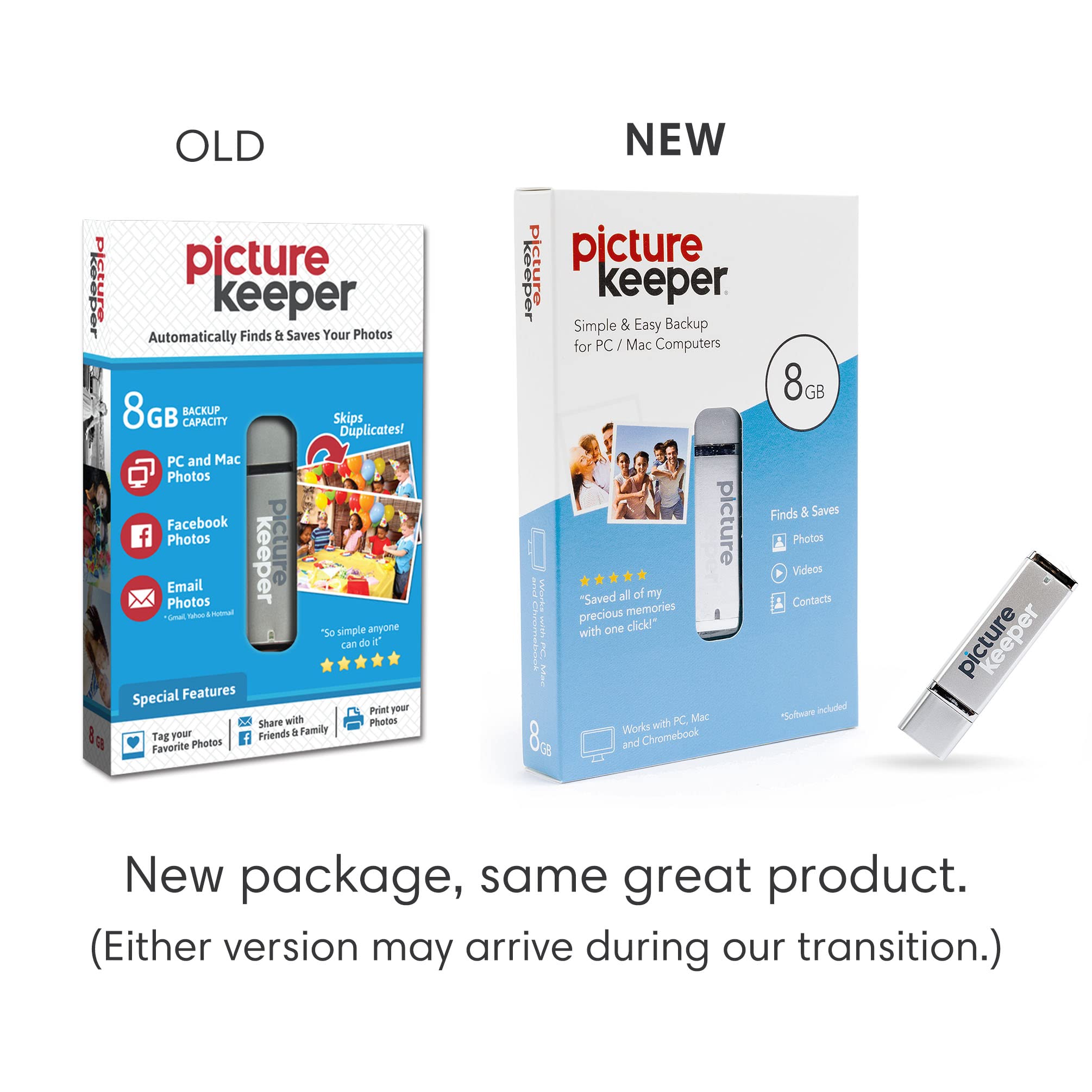 Picture Keeper Photo & Video Usb Flash Drive For Mac And Pc Computers, 8Gb Thumb Drive