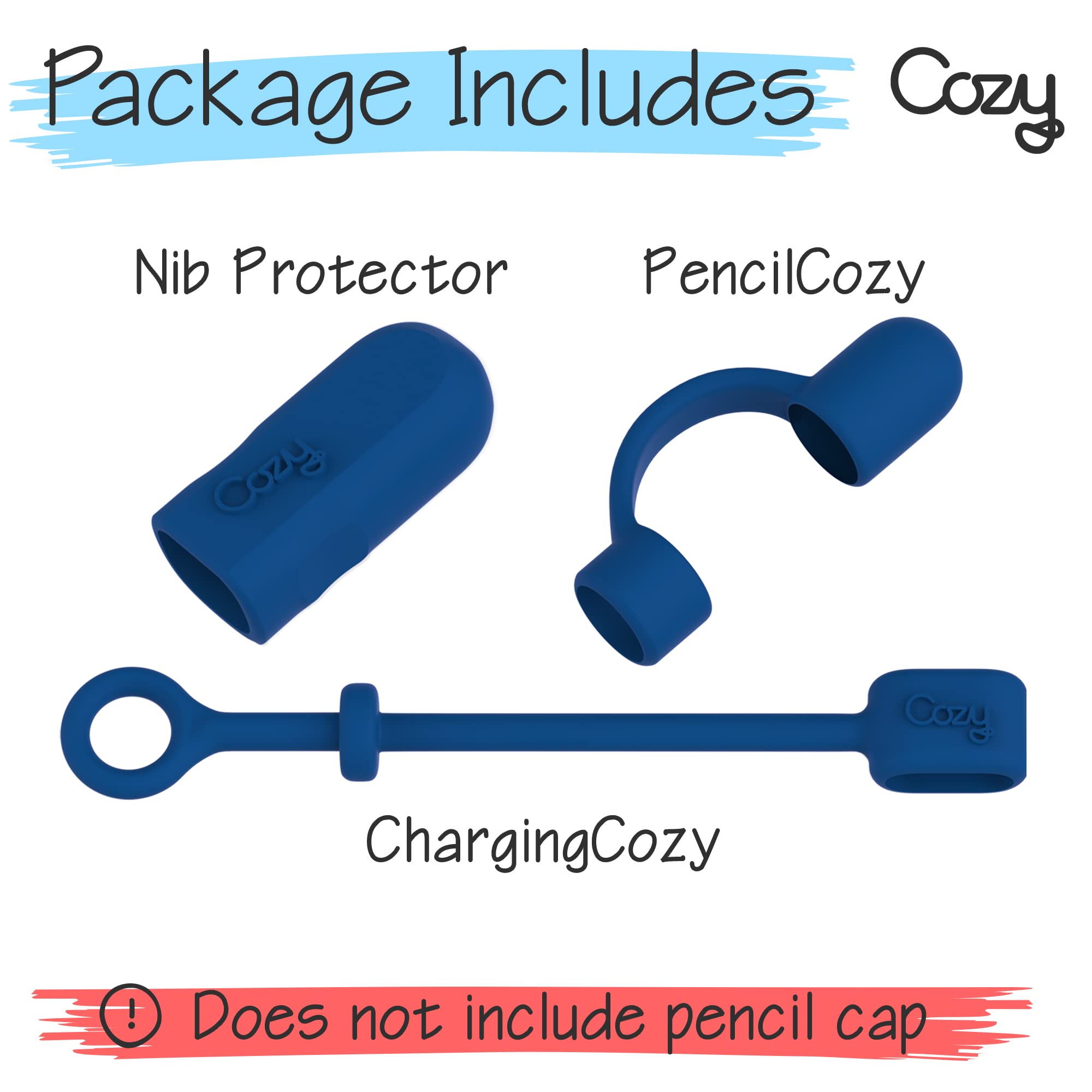 [3-Piece] Pencil Cozy Combo Pack - The Original Compatible With Pencil Cap Holder/Keeper/Tether, Designed For Compatibility With