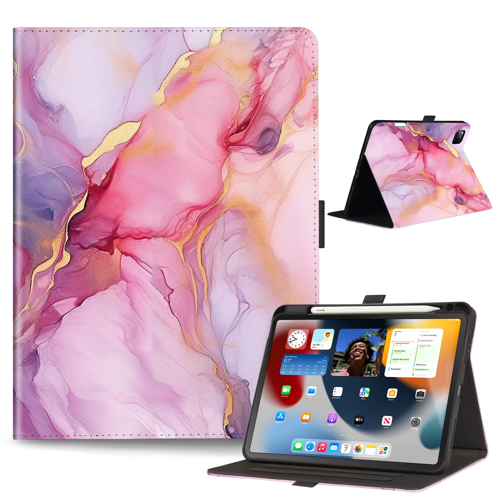 Anpredo Case For Ipad Pro 11 Inch With Pencil Holder,Support Apple 2Nd Pencil Charging, Covers For Apple Ipad Pro 11 1St/2Nd/3Rd