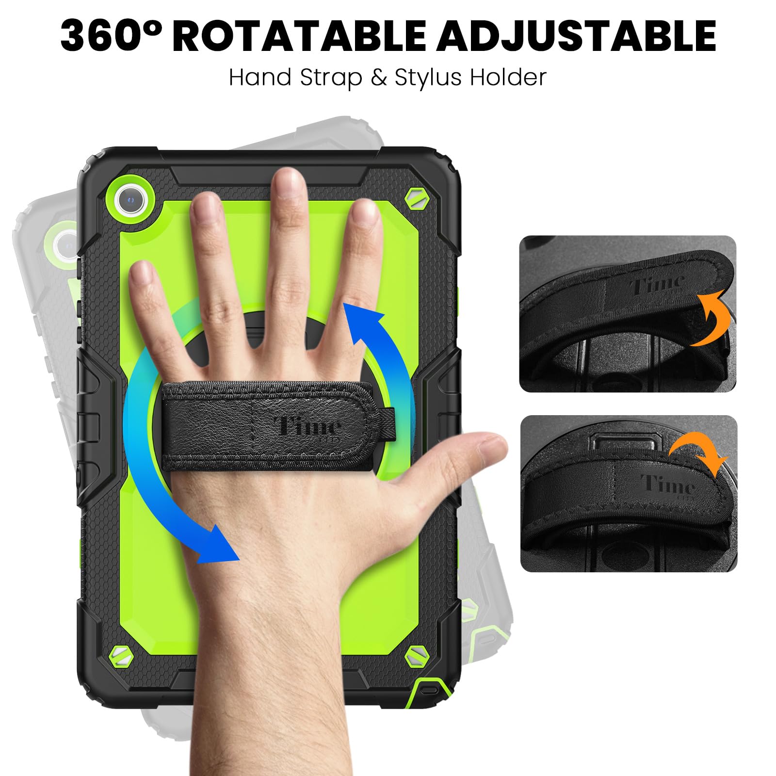 Timecity Case For Samsung Galaxy Tab A9 Plus 11 Inch 2023 With Screen Protector, Full Body Drop Protection Case With Rotating St