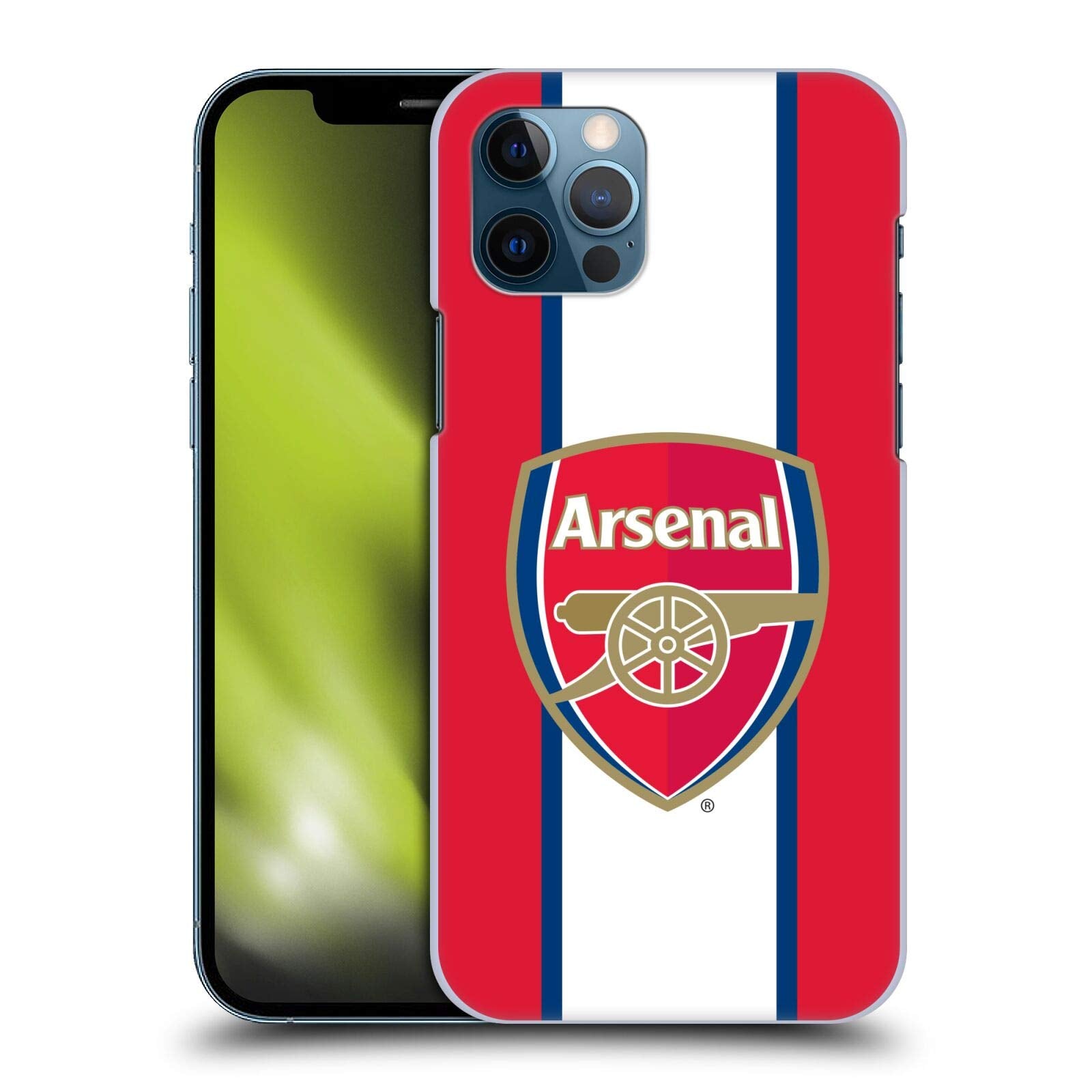 Head Case Designs Officially Licensed Arsenal Fc Stripes 3 Crest 2 Hard Back Case Compatible With Apple Iphone 12 / Iphone 12 Pr