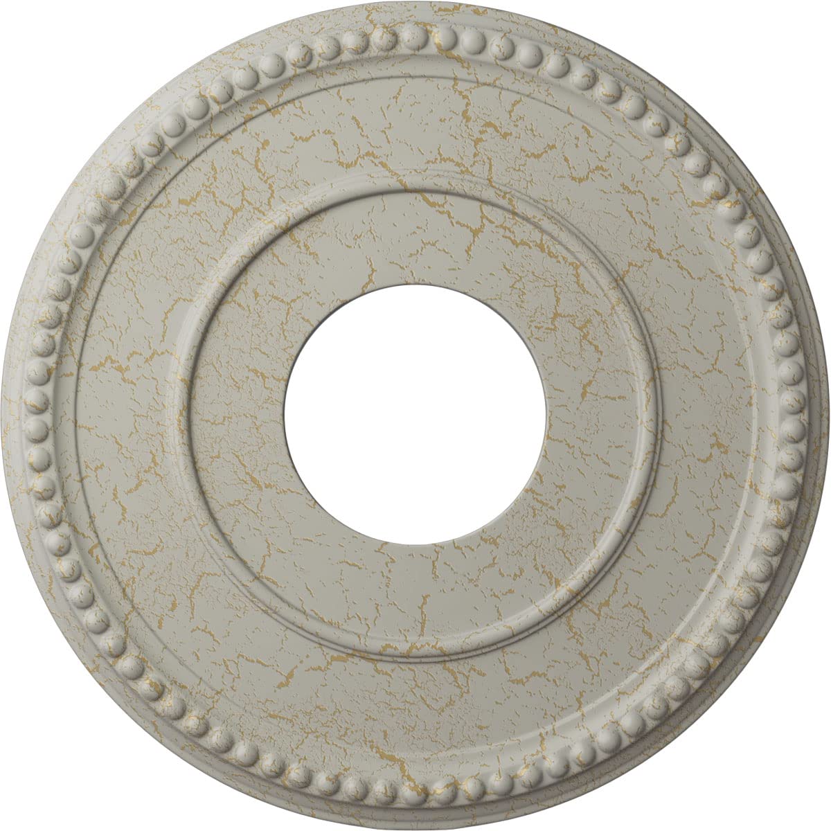 12 1/2OD x 3 7/8ID x 3/4P Bradford Ceiling Medallion (Fits Canopies up to 6 5/8), Hand-Painted Pot of Cream Crackle