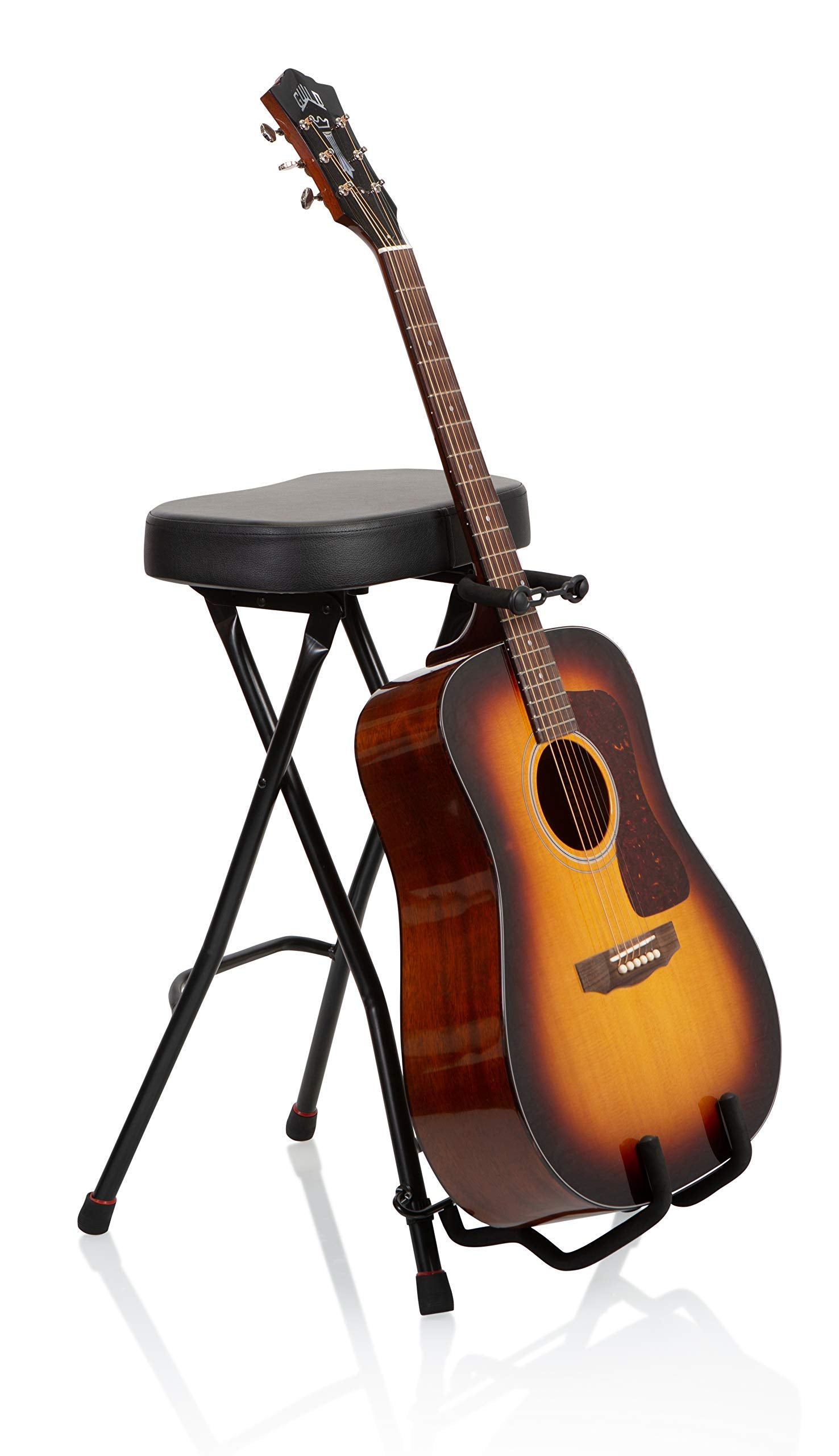 Gator Frameworks Foldable Guitar Stool With Padded Seat And Rear Mounted Guitar Hanger; (Gfw Gtrstool)