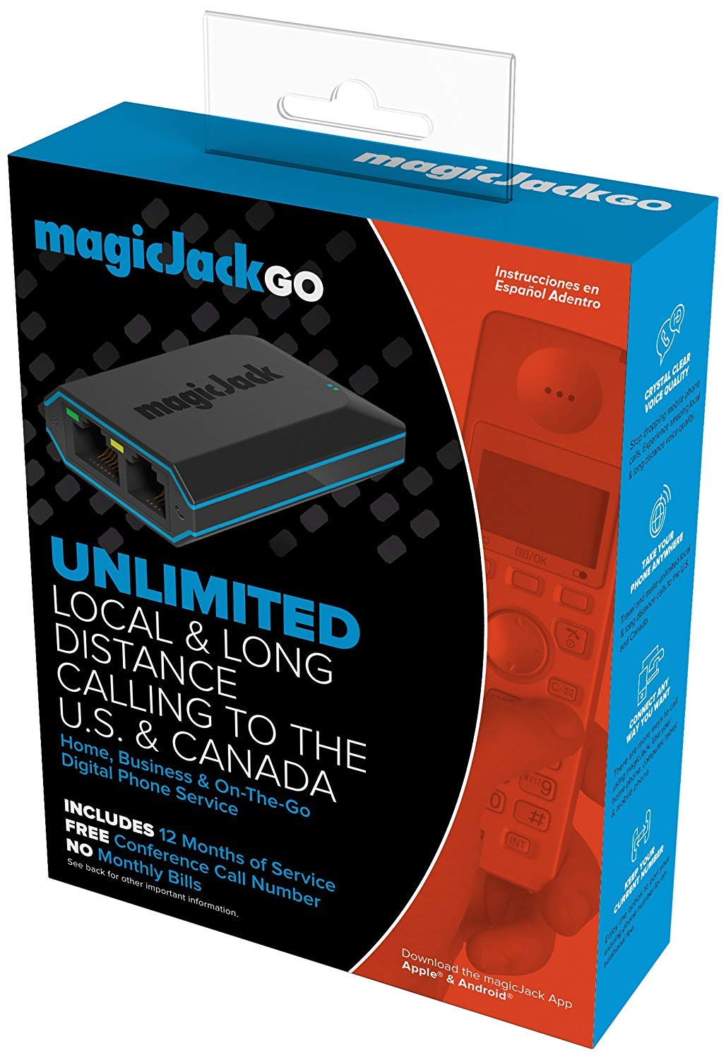 Magicjackgo 2017 Voip Phone Adapter Portable Home And On The Go Digital Phone Service. Make Unlimited Local & Long Distance Call