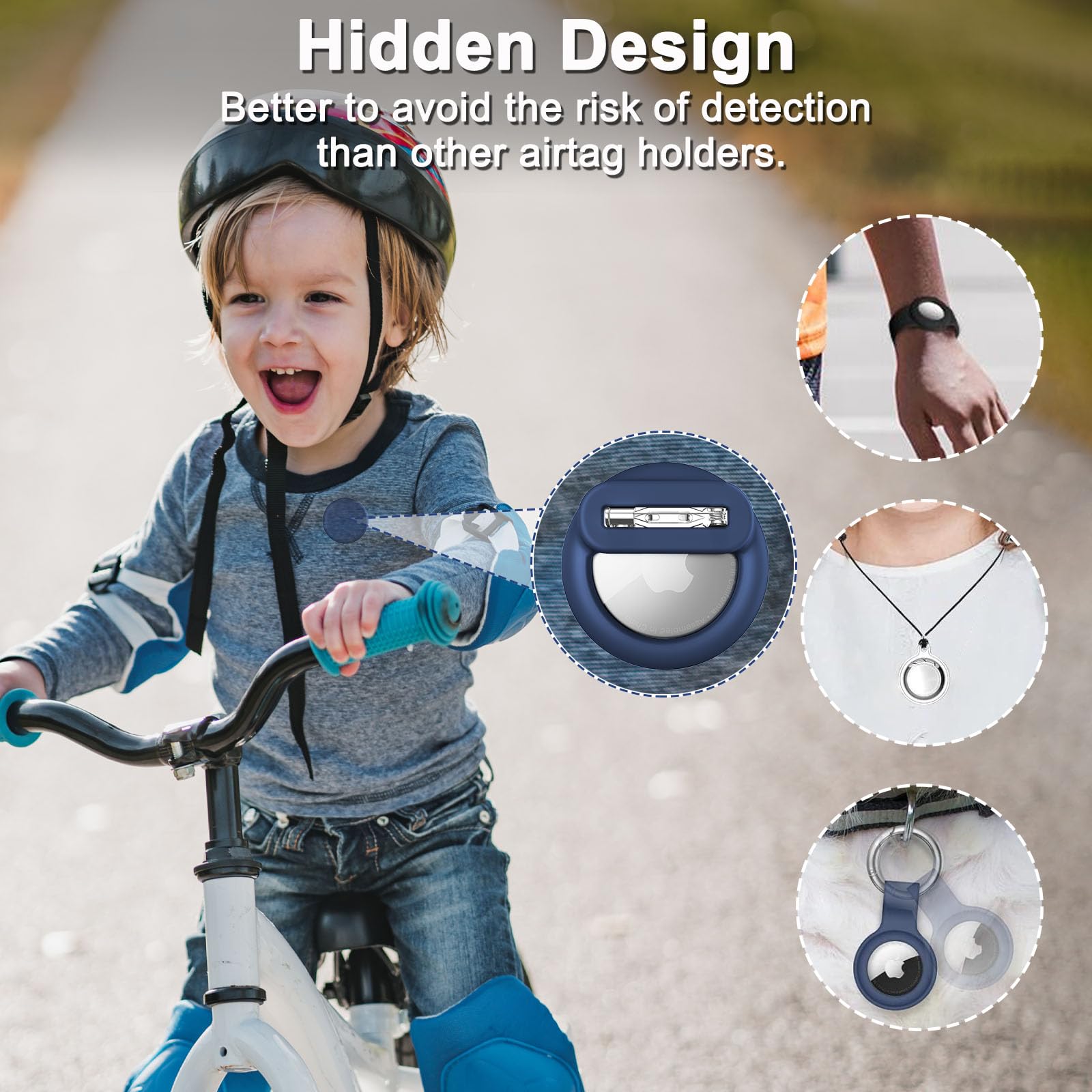 Apple Airtag Holder For Kids 4 Pack, Silicone Airtag Case With Safety Pins, Gps Tracker Case For Children, Elderly, Hidden Insid