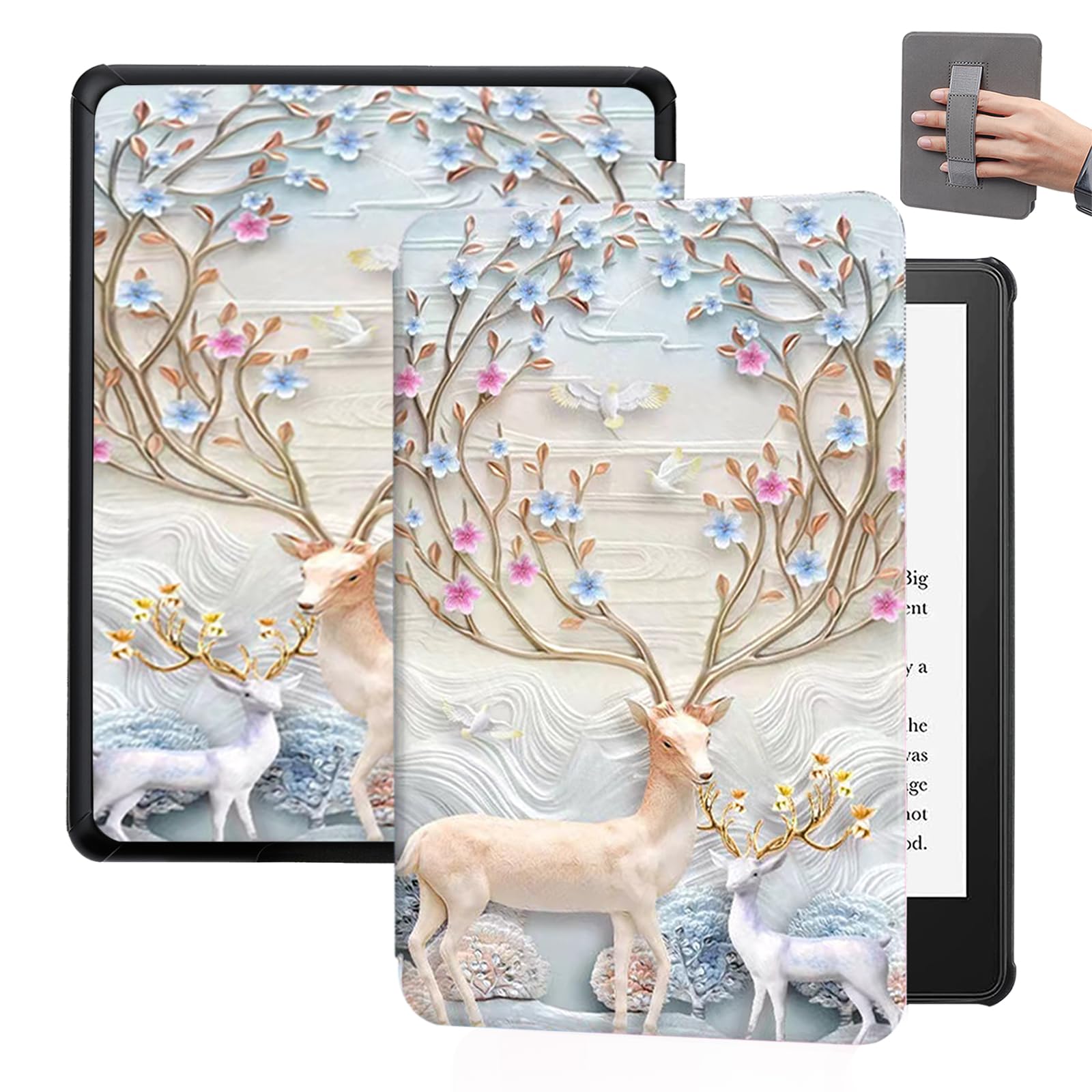 Scsvpn Case For 6.8'' Kindle Paperwhite 11Th Generation 2021 & Signature Edition   Lightweight Pu Leather Shell Cover With Hand