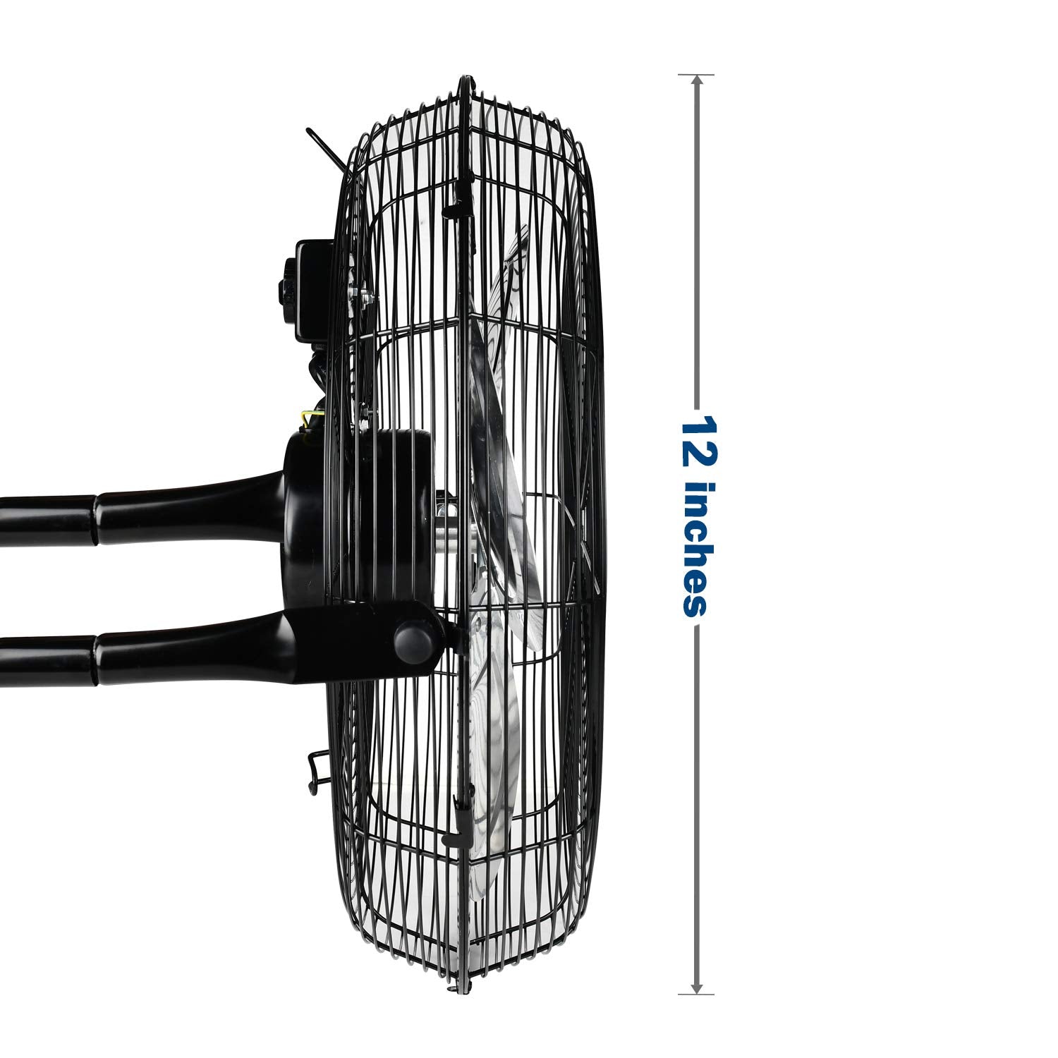 Simple Deluxe 12 Inch 3 Speed High Velocity Heavy Duty Metal Industrial Floor Fans, Black
