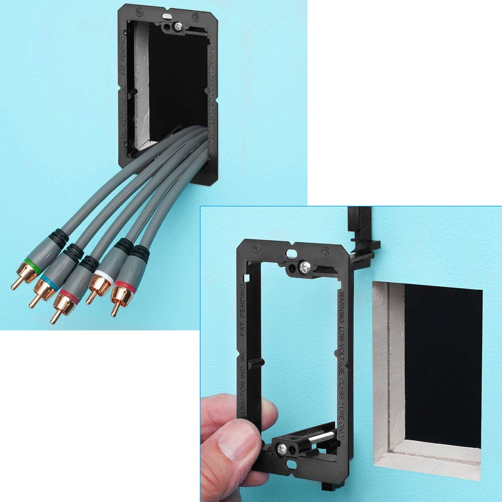 EOEXN 20 Pack Single Gang Low Voltage Flush Mounting Bracket ABS Black