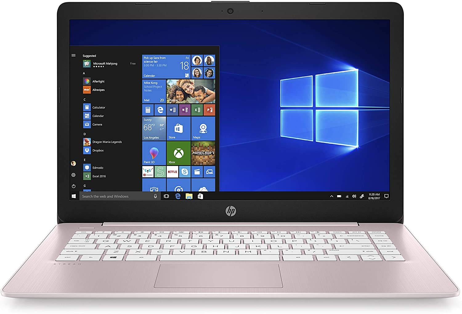 HP Stream 14-inch Laptop, Intel Celeron N4000, 4 GB RAM, 32 GB eMMC, Windows 10 Home in S Mode with Office 365 Personal for 1 Ye