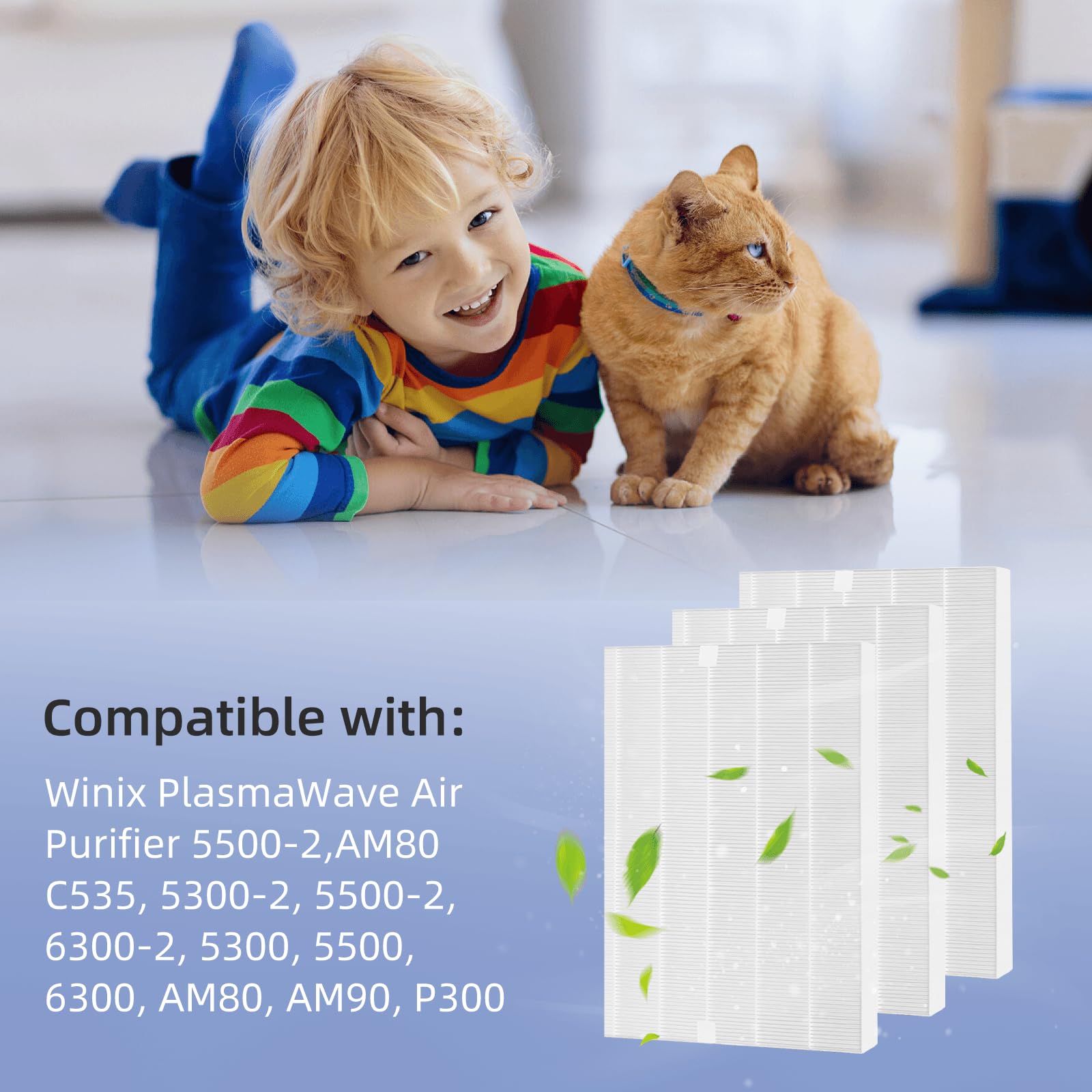5500 2 Air Purifier Filter Replacement For Winix Plasmawave Air Purifier 5500 2 5300 2 6300 2 C535 Am80 Am90,3 Pack H13 Grade Tr