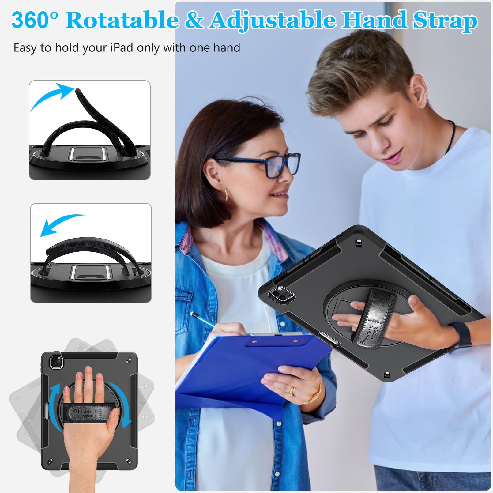 Case For Ipad Pro 12.9 2022/2021/ 2020/2018: Military Grade Tpu Cover For Ipad 12.9 6Th/5Th/4Th/3Rd Generation W/Screen Protecto