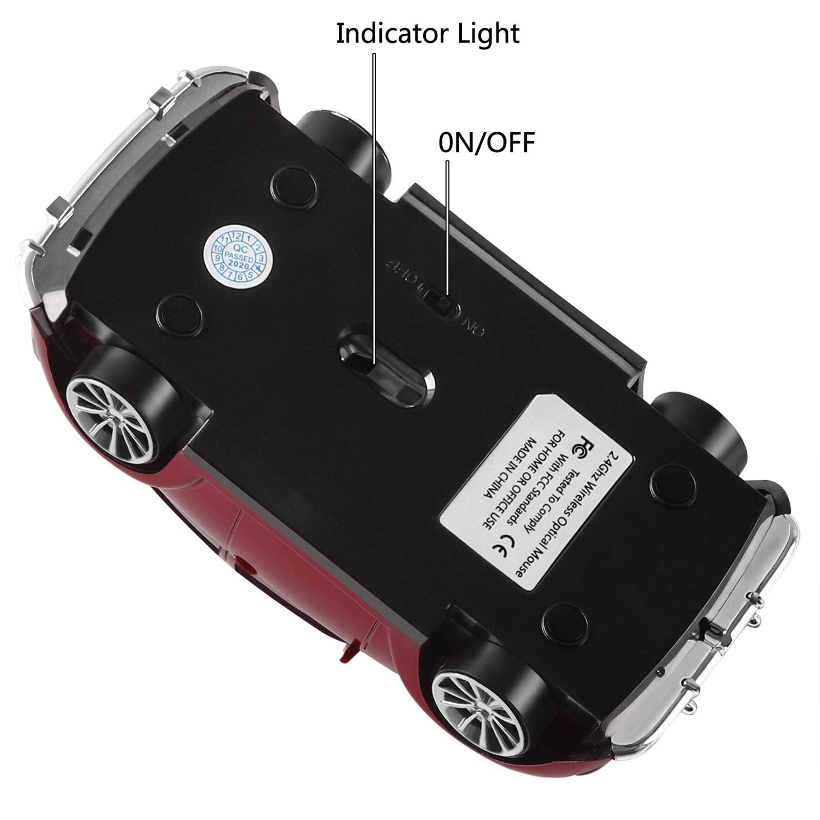 Usbkingdom Wireless Car Shape Mouse, 2.4Ghz Cool 3D Sport Ergonomic Optical Cordless Mouse With Usb Receiver For Pc Laptop Compu
