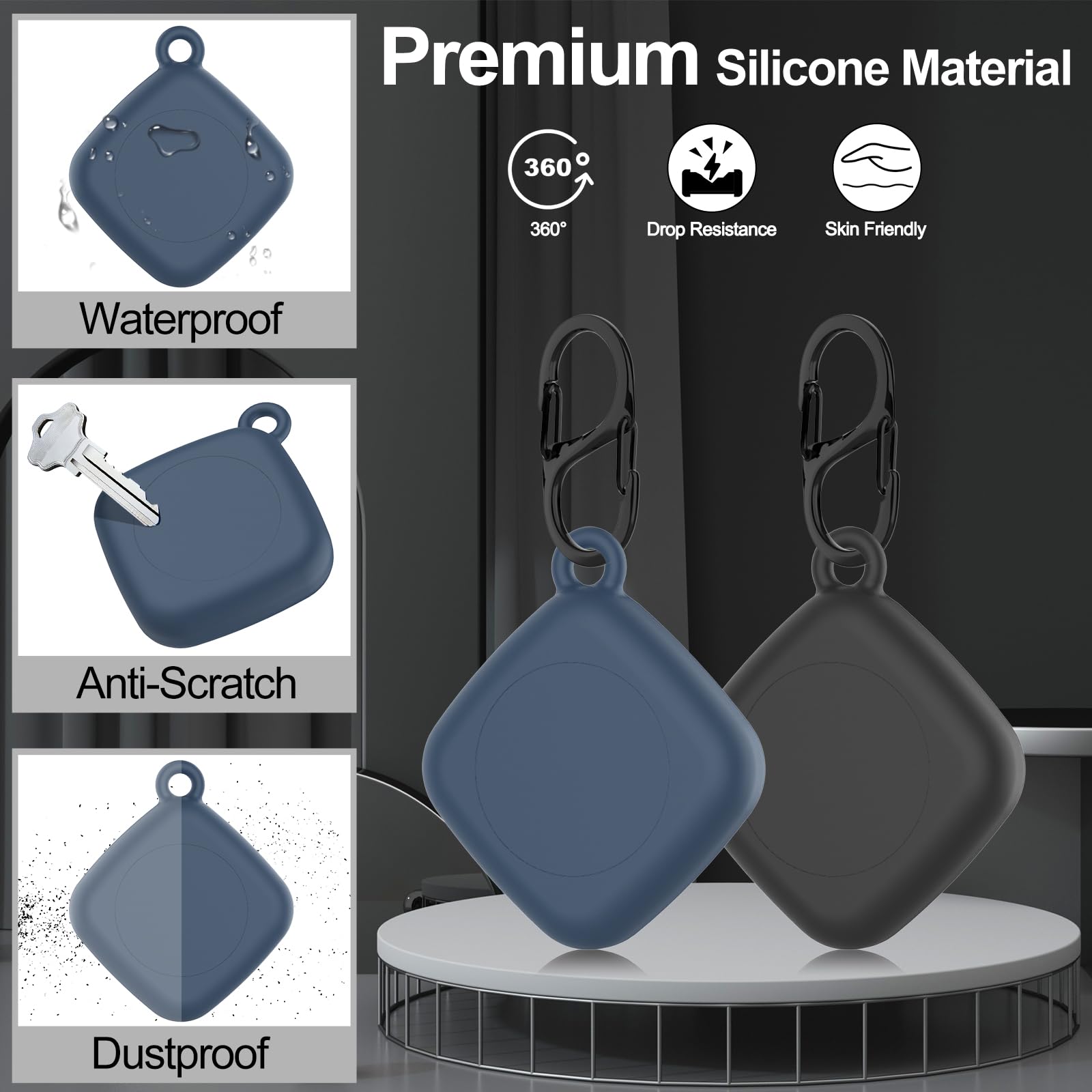 Silicone Case For Life360 Tile Tracker 2 Pack, For Tile Mate 2022 Full Body Ipx8 Waterproof And Anti-Scratch Protective With Car