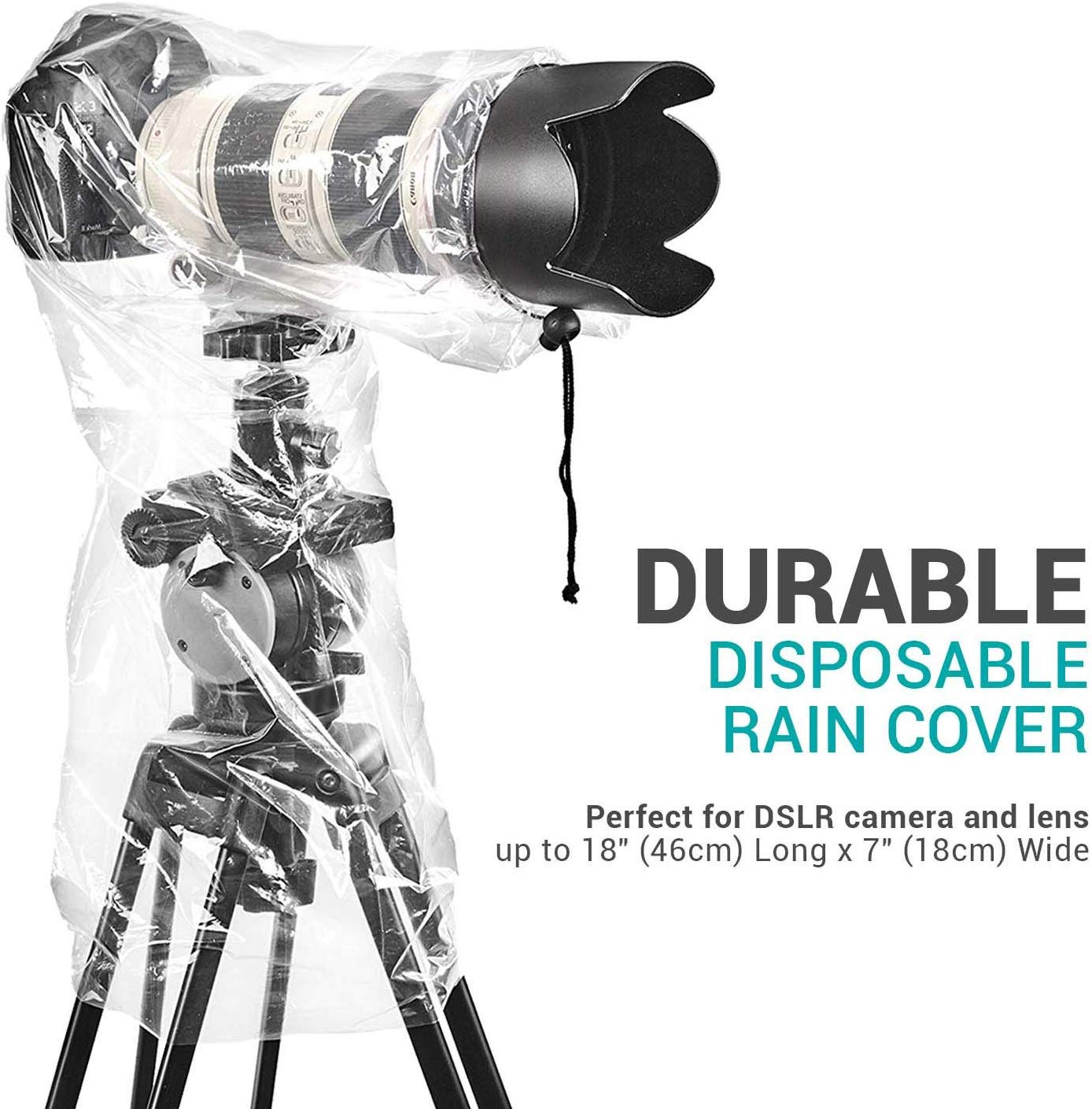 Movo (5 Pack) Rc1 Clear Rain Cover For Dslr Camera And Lens Up To 18 Long