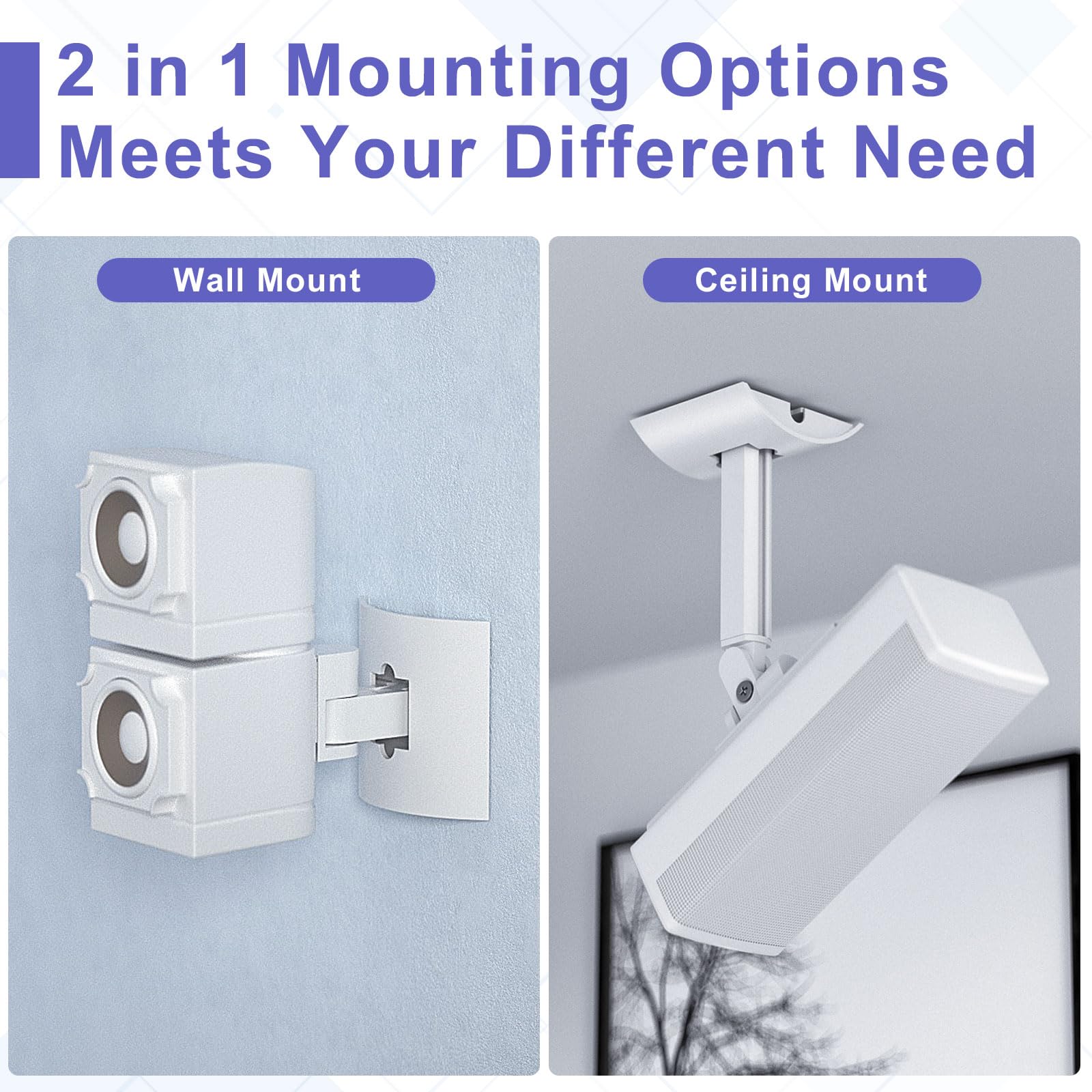 2 Pack Speaker Wall Mount Brackets For Bose Ub 20, Ub 20 Series Ii, Wall Mount Ceiling Bracket For Lifestyle 600 St535 St525 St5