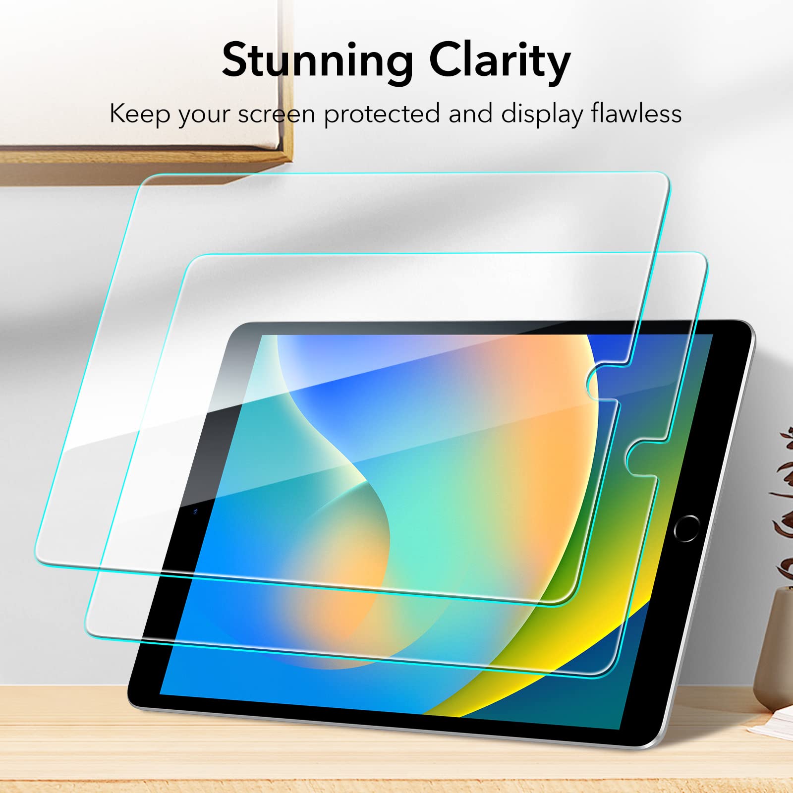 Esr For Ipad 9Th Generation Screen Protector, Tempered Glass Film With Easy Installation Frame For Ipad 9/8/7 Gen (2021&2020&2019, 10.2 Inch), Scratch Resistant, Hd Clear, 2 Pack