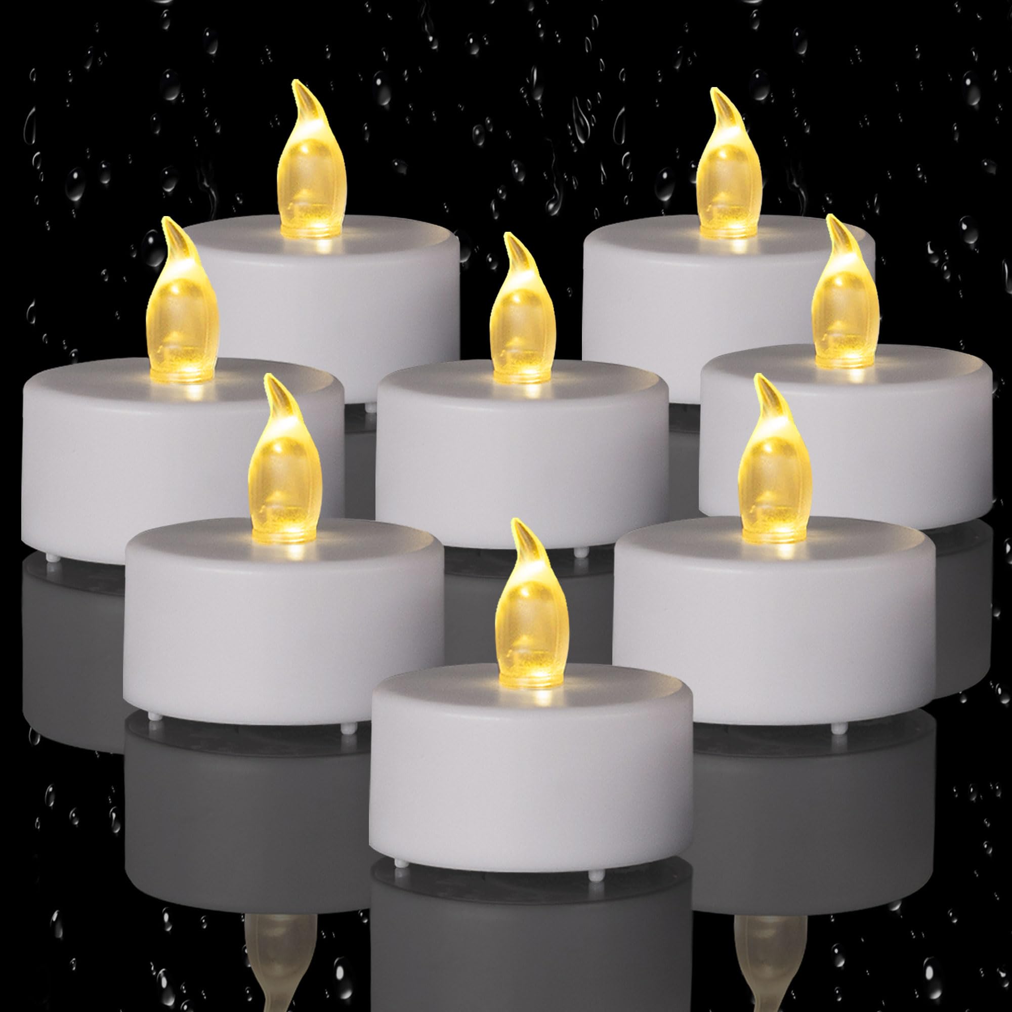 LED Battery Tea Light Candle - 50 Pack Flameless Candles Realistic and Bright Flickering Tealight Long Lasting 200 Hours for Hol