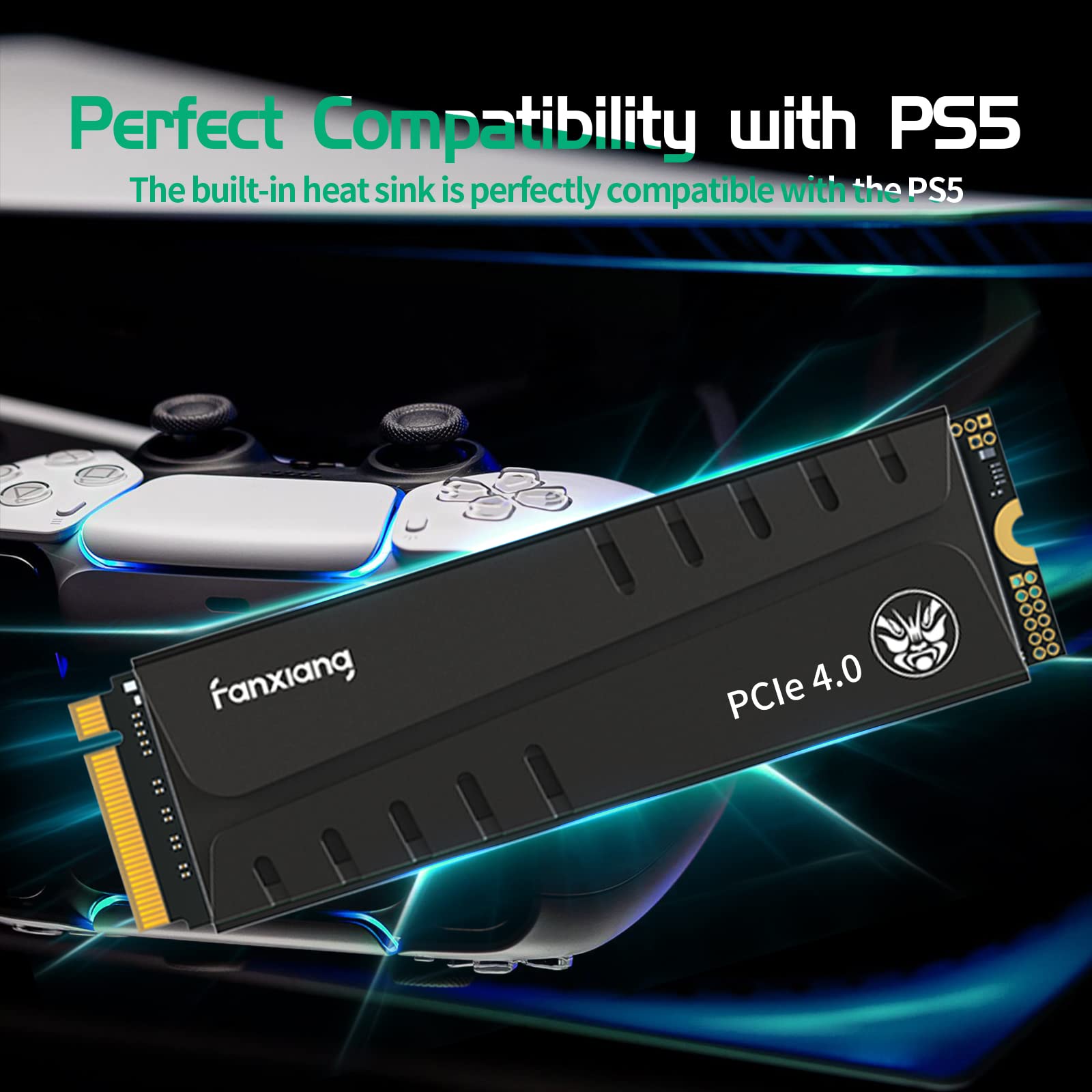 Fanxiang S770 4Tb Nvme M.2 Ssd For Ps5   With Heatsink And Dram, Up To 7300Mb/S, Pcie 4.0, Suitable For Playstation 5 Memory Exp