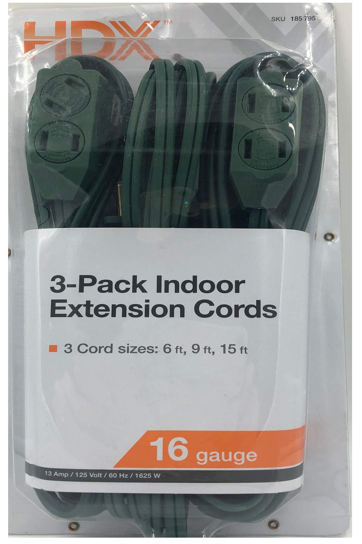 Home Depot 6/9/15 Foot 16/2 Indoor Extension Cord (3 Pack) Green