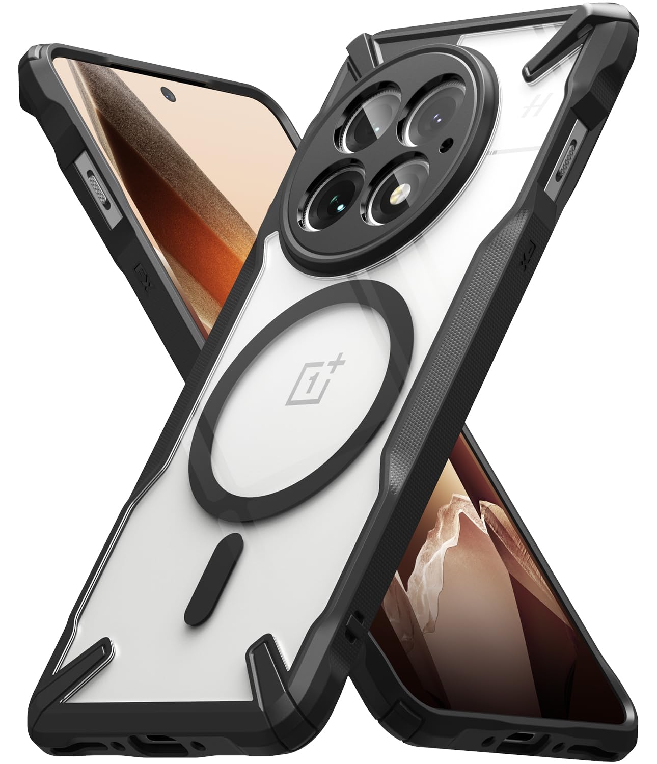 Ringke Fusion-X [Compatible with MagSafe] Designed for OnePlus 13 Case, Augmented Bumper Clear Hard Back Rugged Shockproof Prote