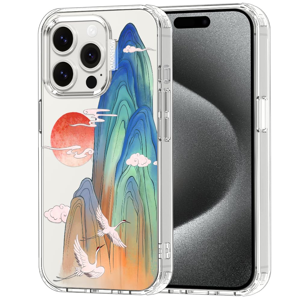 MOSNOVO for iPhone 15 Pro Case, Shockproof Military-Grade Protection 6.6ft Drop Tested, Clear Phone Case for iPhone 15 Pro, Cele
