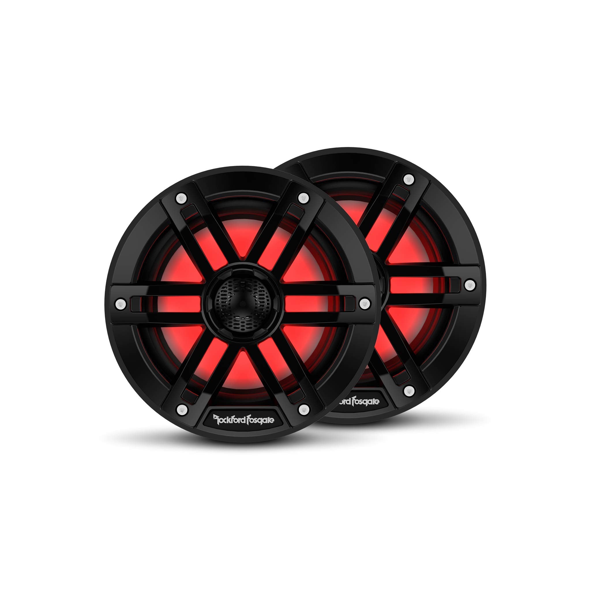 Rockford Fosgate M16B Color Optix 6 2Way Coaxial Multicolor LED Lighted Marine Speakers  Black (Pair)