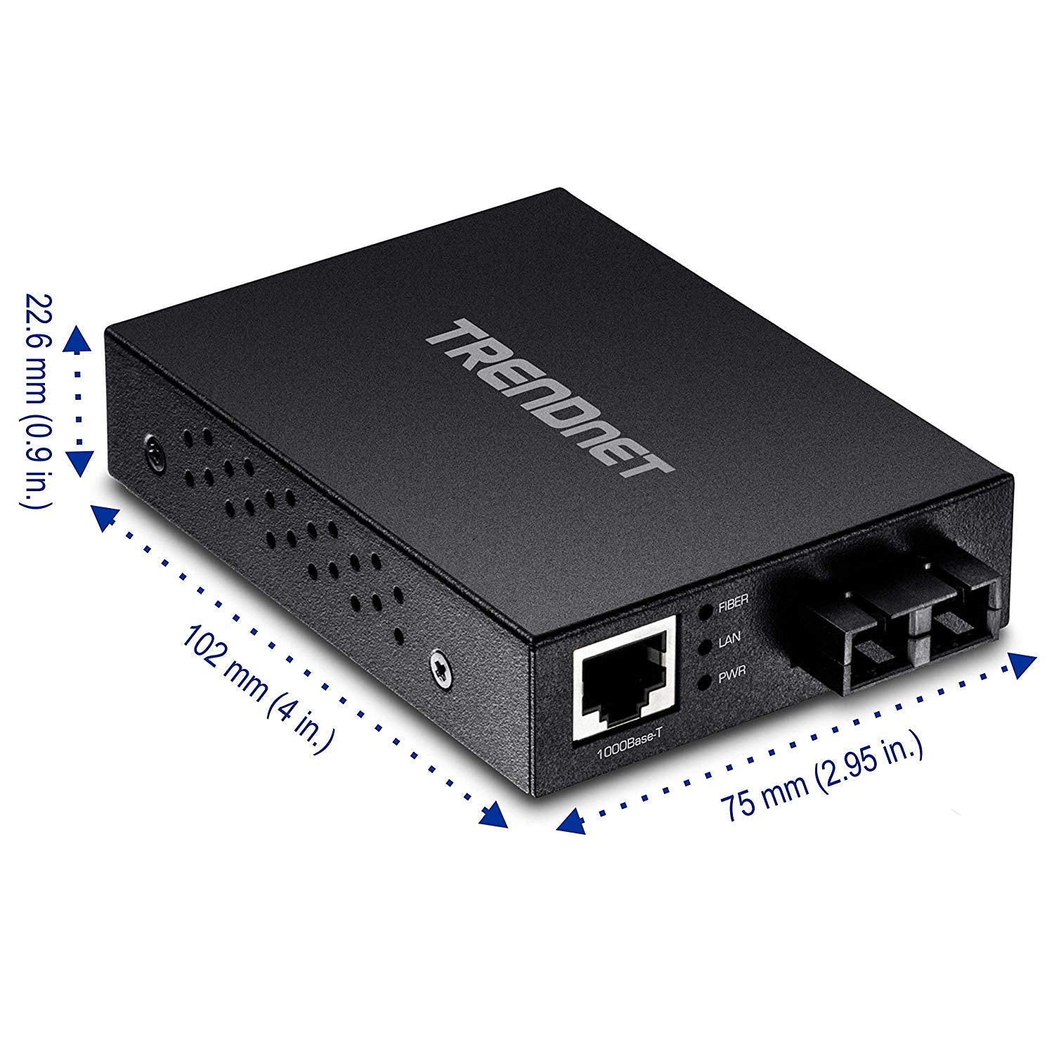 Trendnet 1000Base T To 1000Base Sx Multi Mode Sc Fiber Converter, Up To 550M (1800 Ft.), 2 Gbps Switching Capacity, Tfc Gmsc
