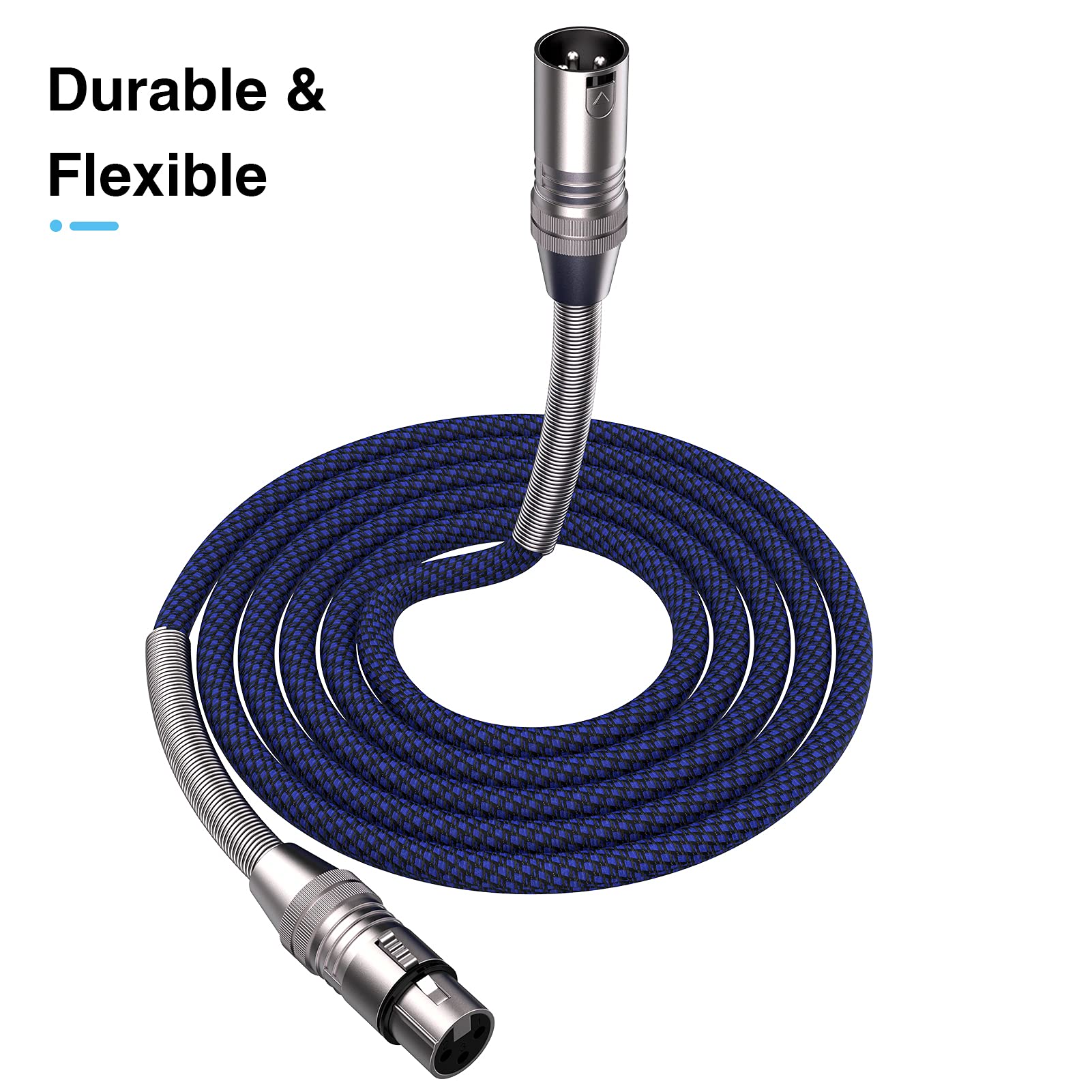 Ciwoda Xlr Cable 200Ft, Multi-Color Heavy Duty Nylon Braided Xlr Male To Female, Microphone Cable 3 Pin Balanced Xlr Cable Compa