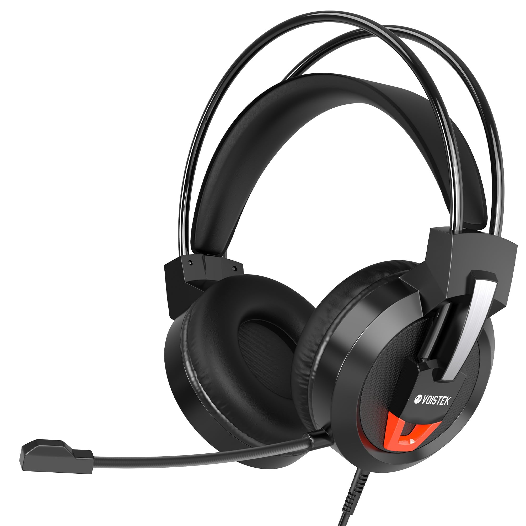 Voistek Gaming Headset with Cord,3.5mm Jack with in-Line Volume Control,Stereo Sound Wired Over Ear Headphones for Desktop, Lapt
