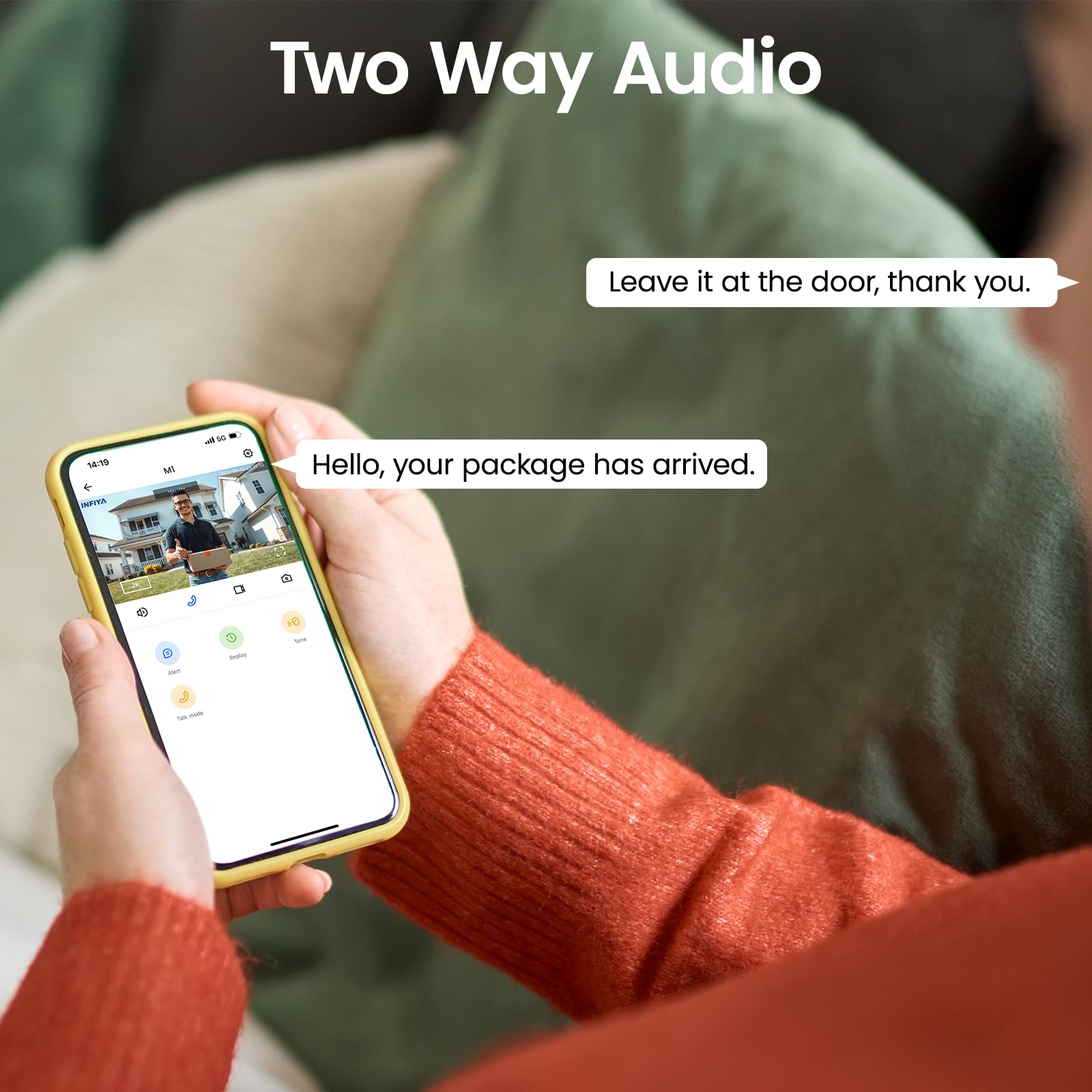 Infiya Video Doorbell Camera Wireless 2K Outdoor Front Door Camera With Chime Included For Home Security, Easy Installation, Ai