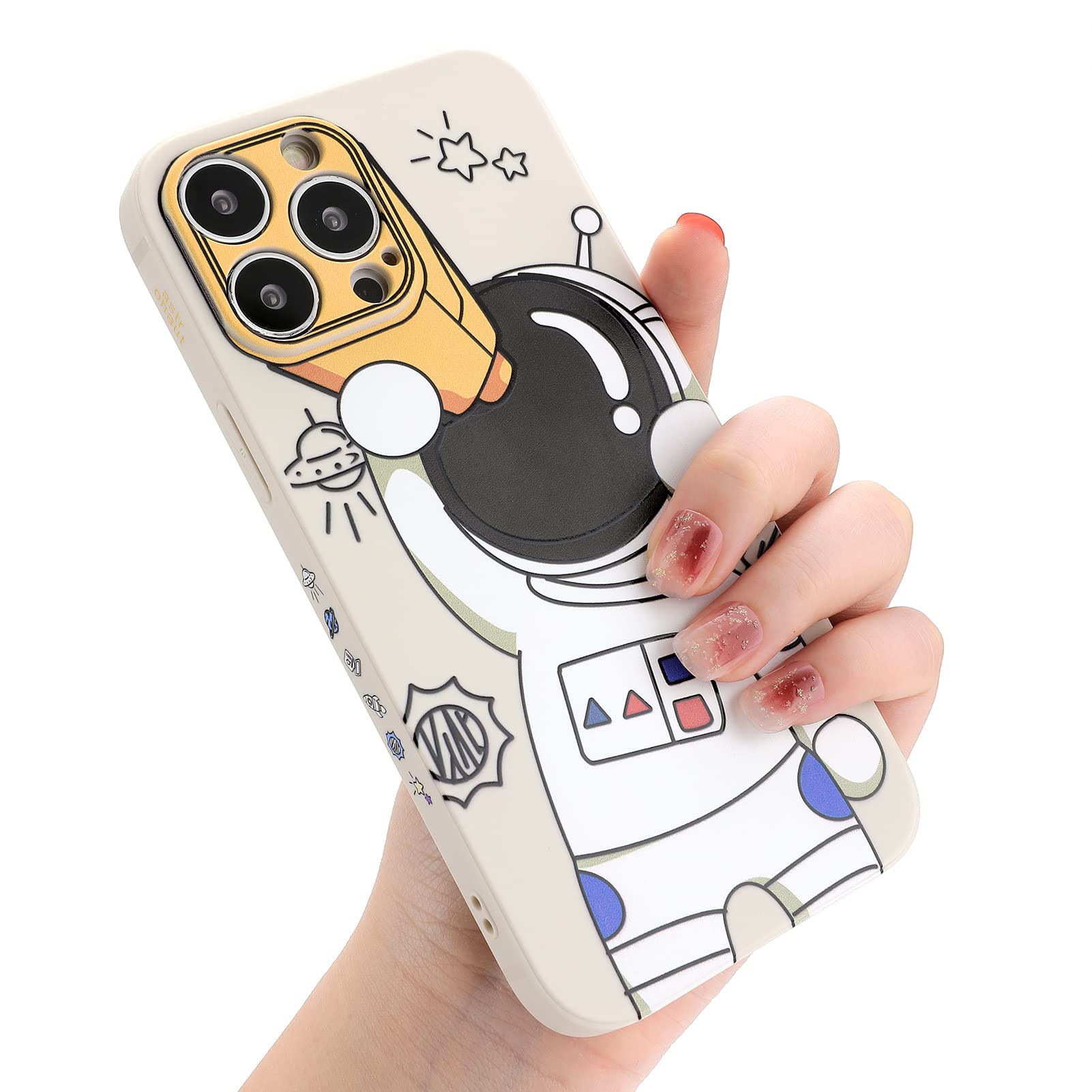 Yonds Queen For Iphone 11 Pro Cute Case, Cool Cartoon Astronaut Space Design Stylish Bumper Soft Tpu Rubber Protective Anti Slip