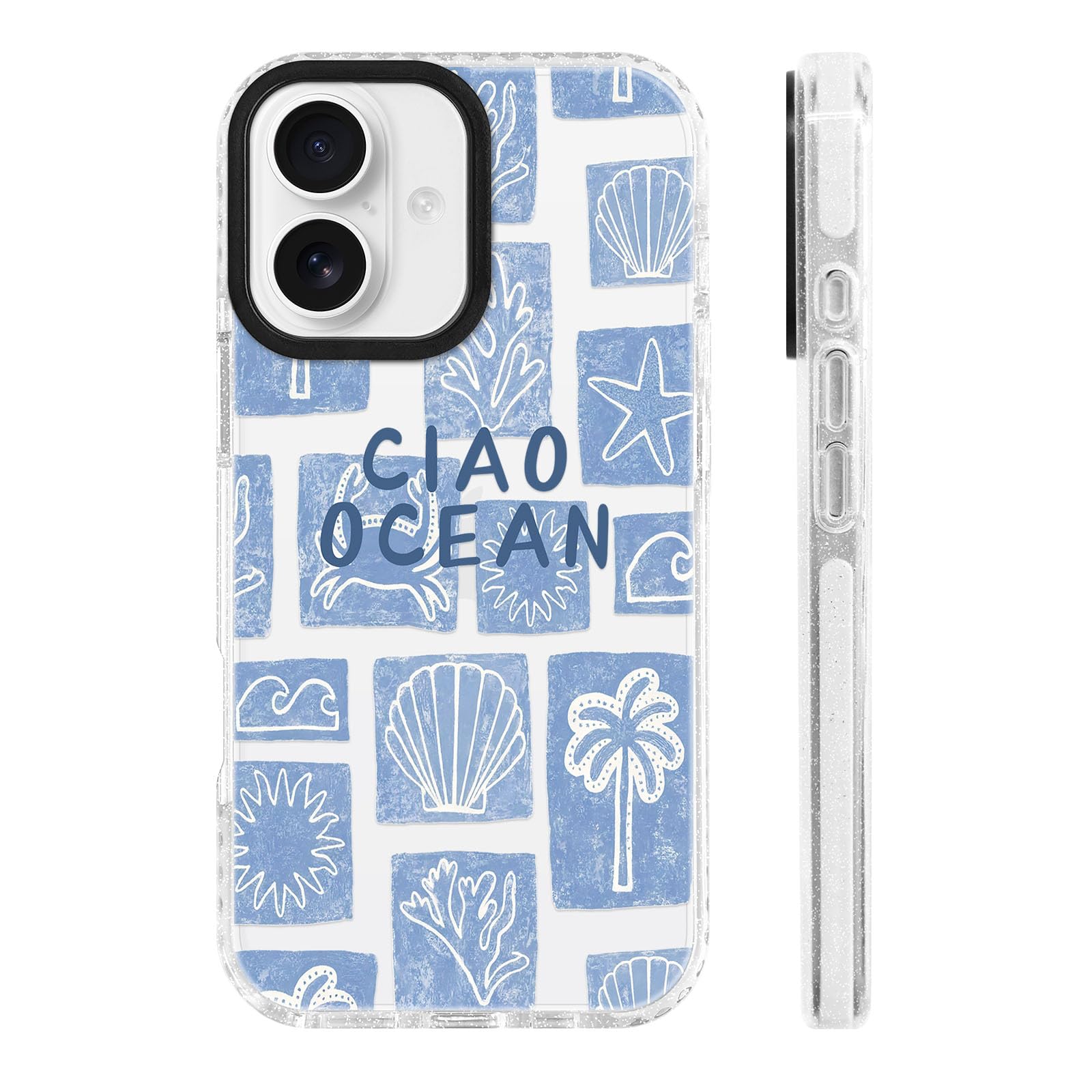 ChiCs-Flaura for iPhone 16 Plus Case [Military-Grade Drop Protection/Nautical Soft TPU Protective/Camera Protection/for Women & 