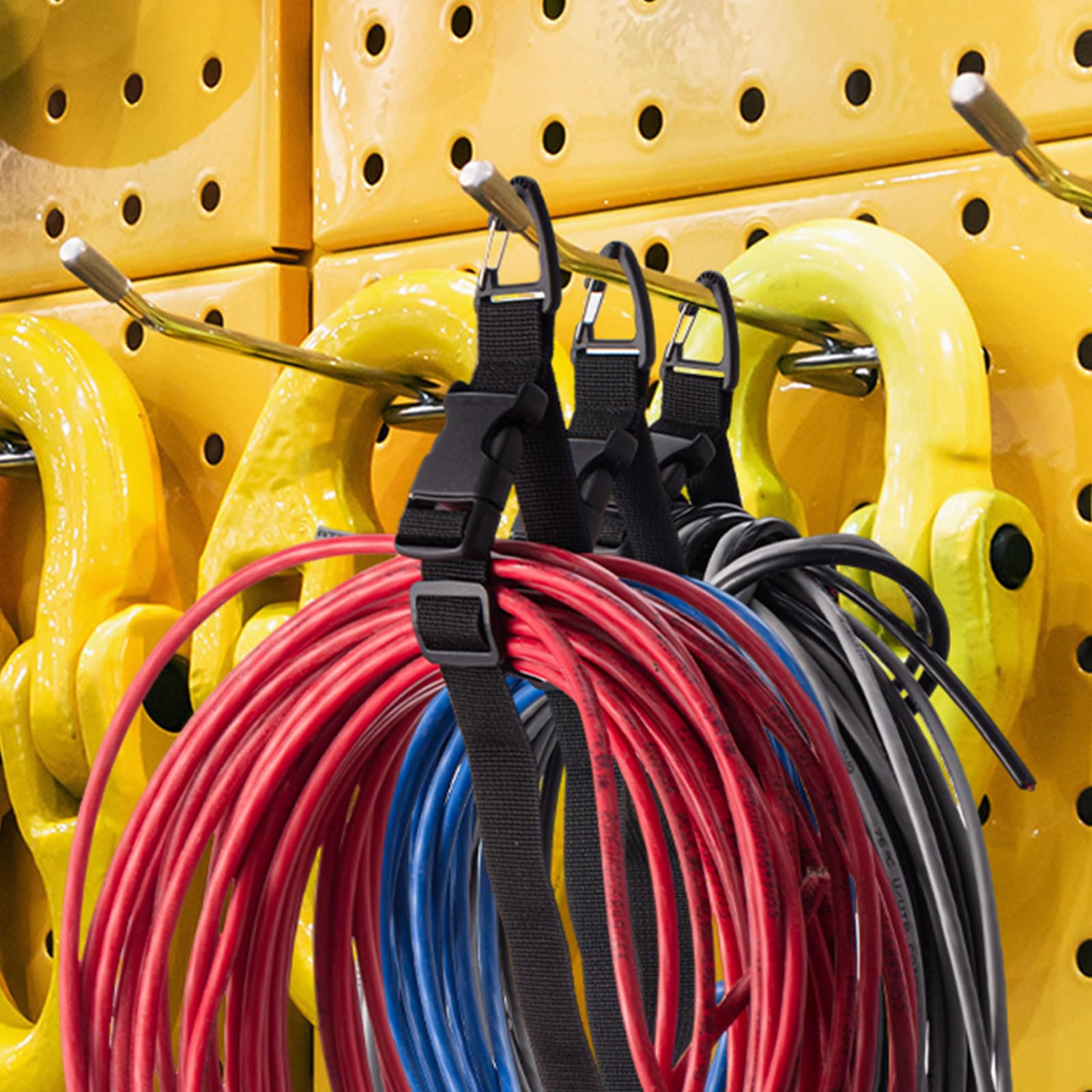 Wowangce 12 Pack 17 Inch Adjustable Extension Cord Holder Organizer With Triangle Clips Heavy Duty Storage Straps Extension Cord