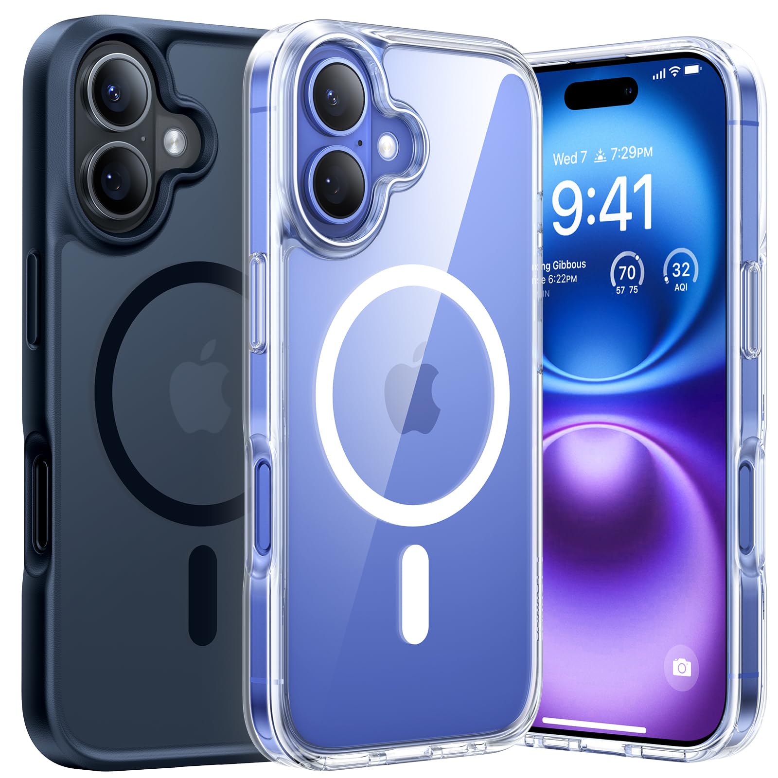 Torras Magnetic Shockproof Compatible With Iphone 16 Case, Fit For Magsafe, Never Yellow, 4X Military Grade Drop Protection, Pro