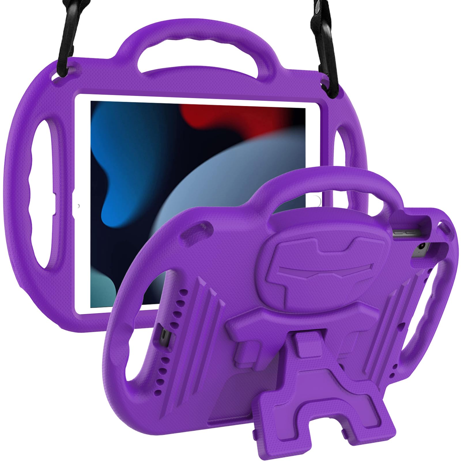 Ltrop New Ipad 9Th Generation,Ipad 8Th/7Th Generation Case For Kids,Shockproof Handle Stand Shoulder Strap Kids Case For Ipad 10