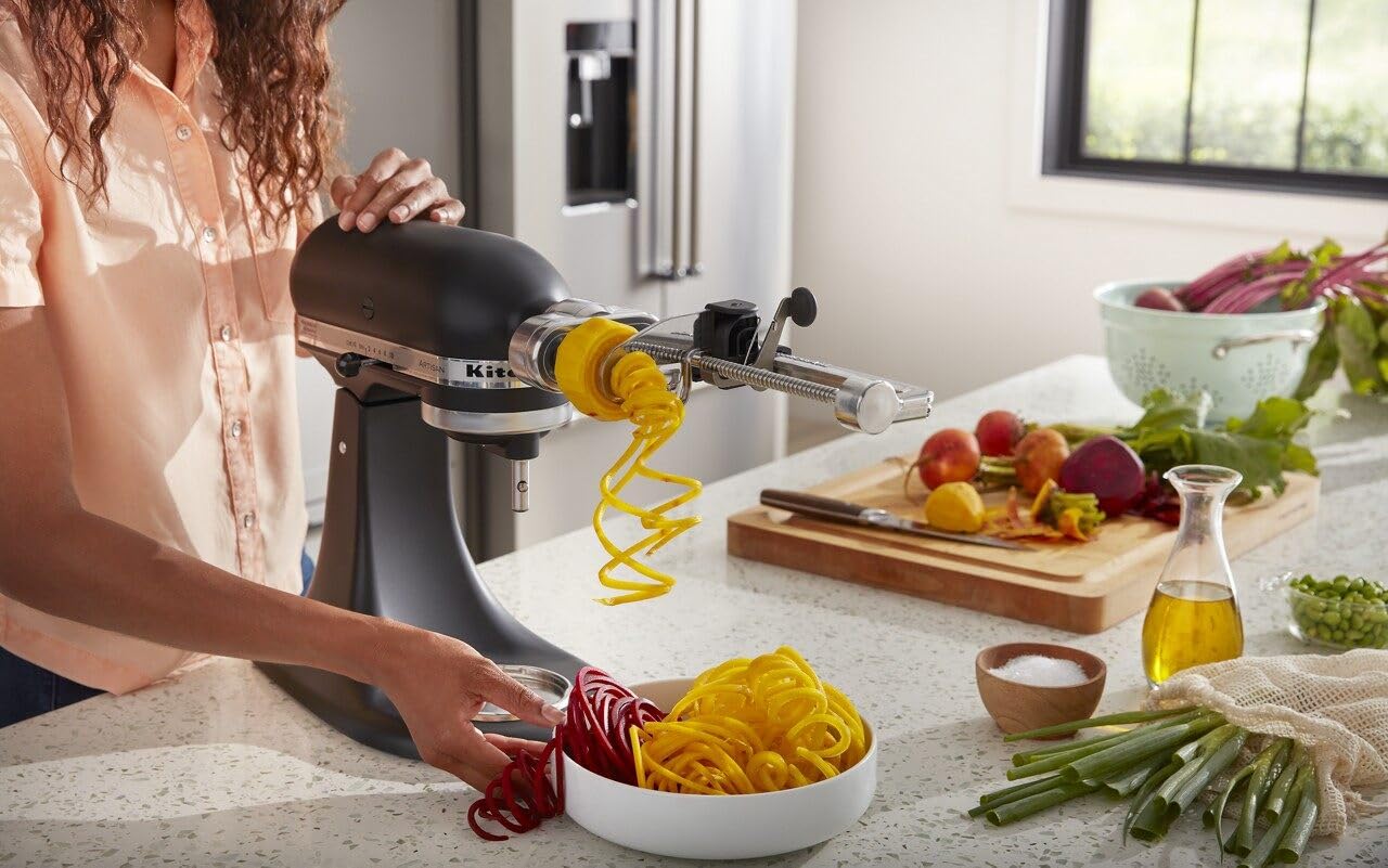 Kitchenaid Fruit And Vegetable Spiralizer Attachment Stand Mixer, Polished Aluminum