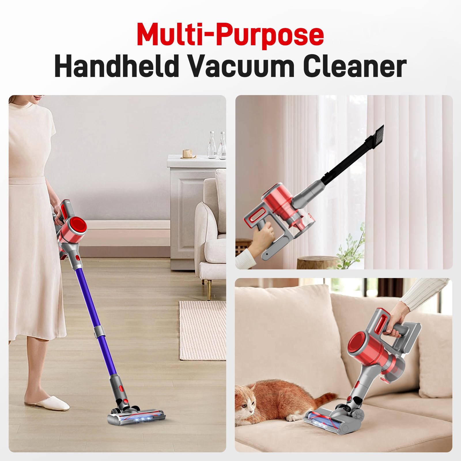 Bsnaw Cordless Vacuum Cleaner For Home - Lightweight, 40Kpa Stick Vacuum Clean With Rechargeable Battery, Max 45Mins Runtime, 8